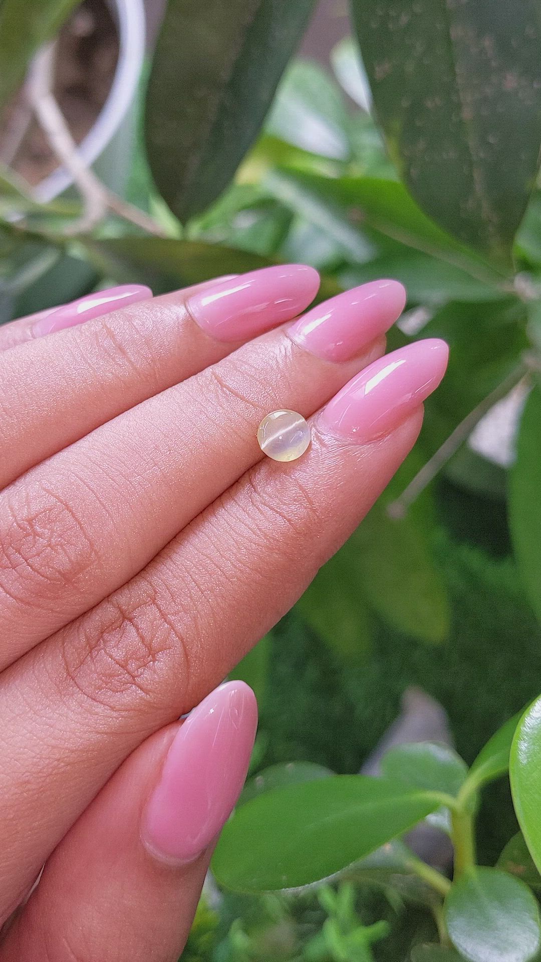 1.03 Ct. Greenish Yellow Cabochon Chrysoberyl from Tanzania Size Video