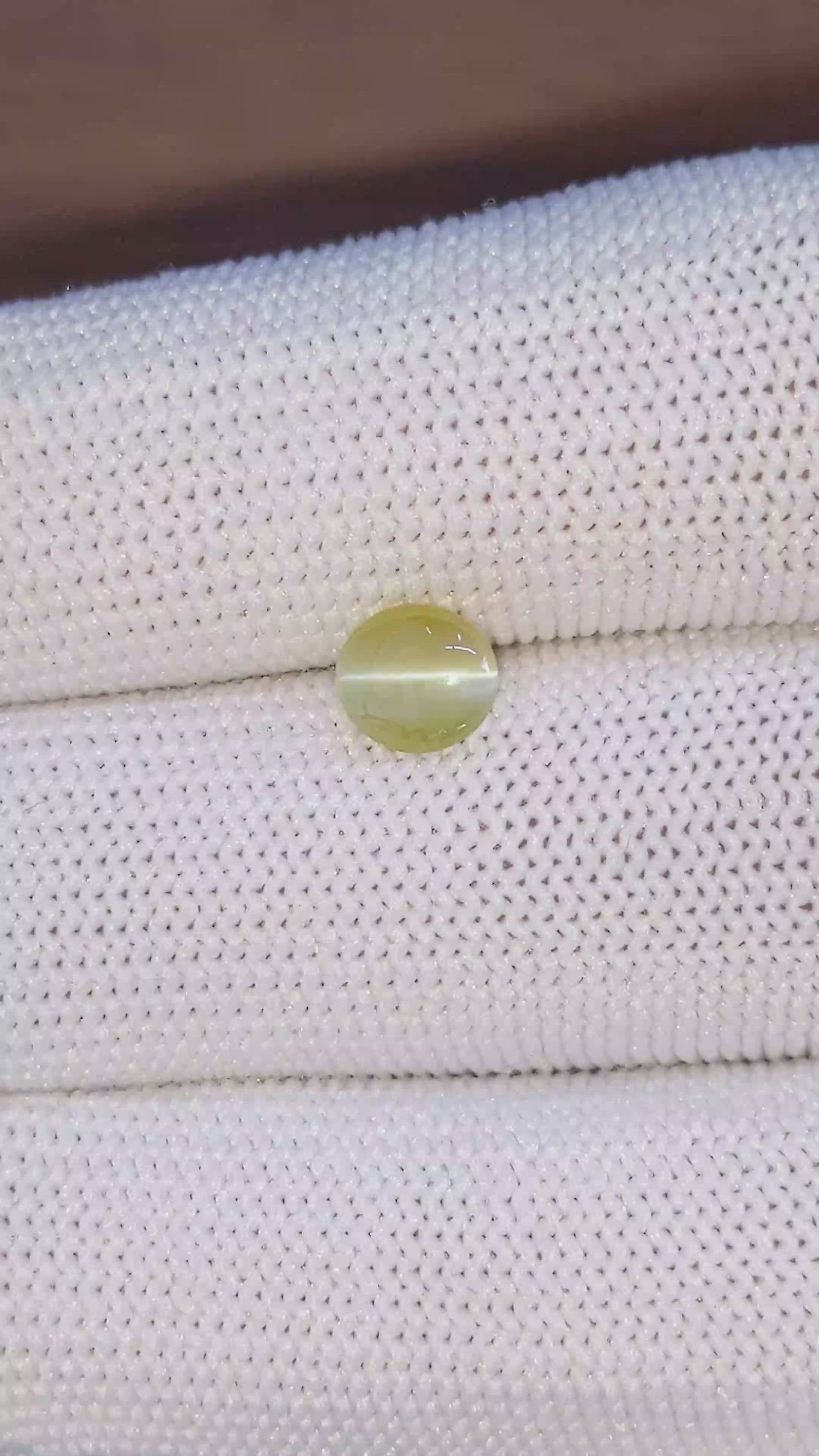 1.30 Ct. Greenish Yellow Cabochon Chrysoberyl from Tanzania Size Video