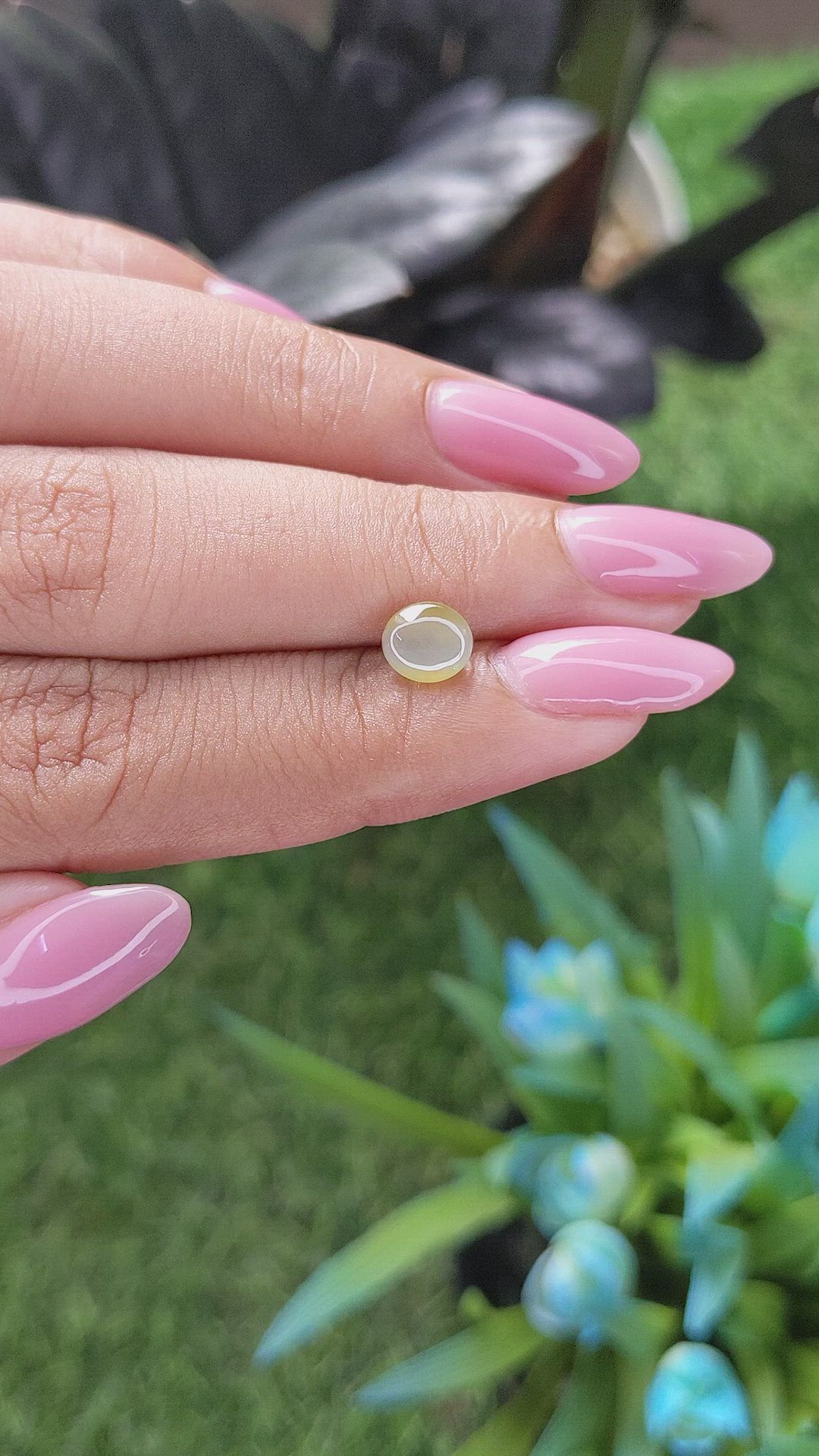 1.30 Ct. Greenish Yellow Cabochon Chrysoberyl from Tanzania Size Video