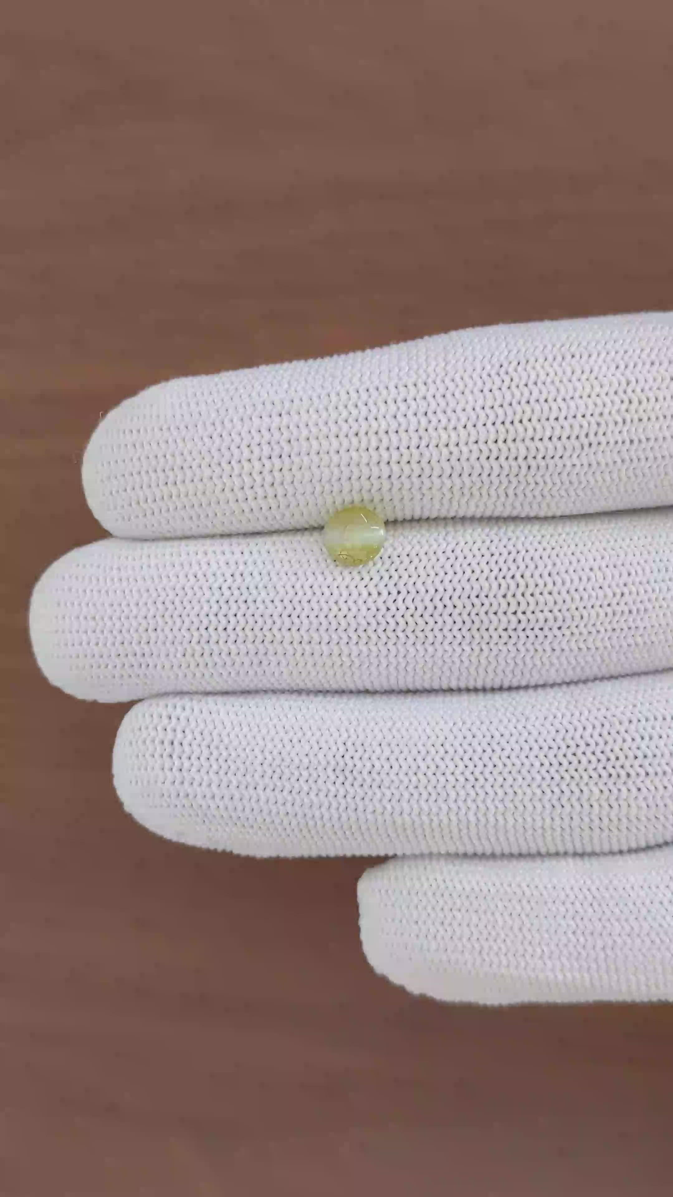 1.30 Ct. Greenish Yellow Cabochon Chrysoberyl from Tanzania Size Video