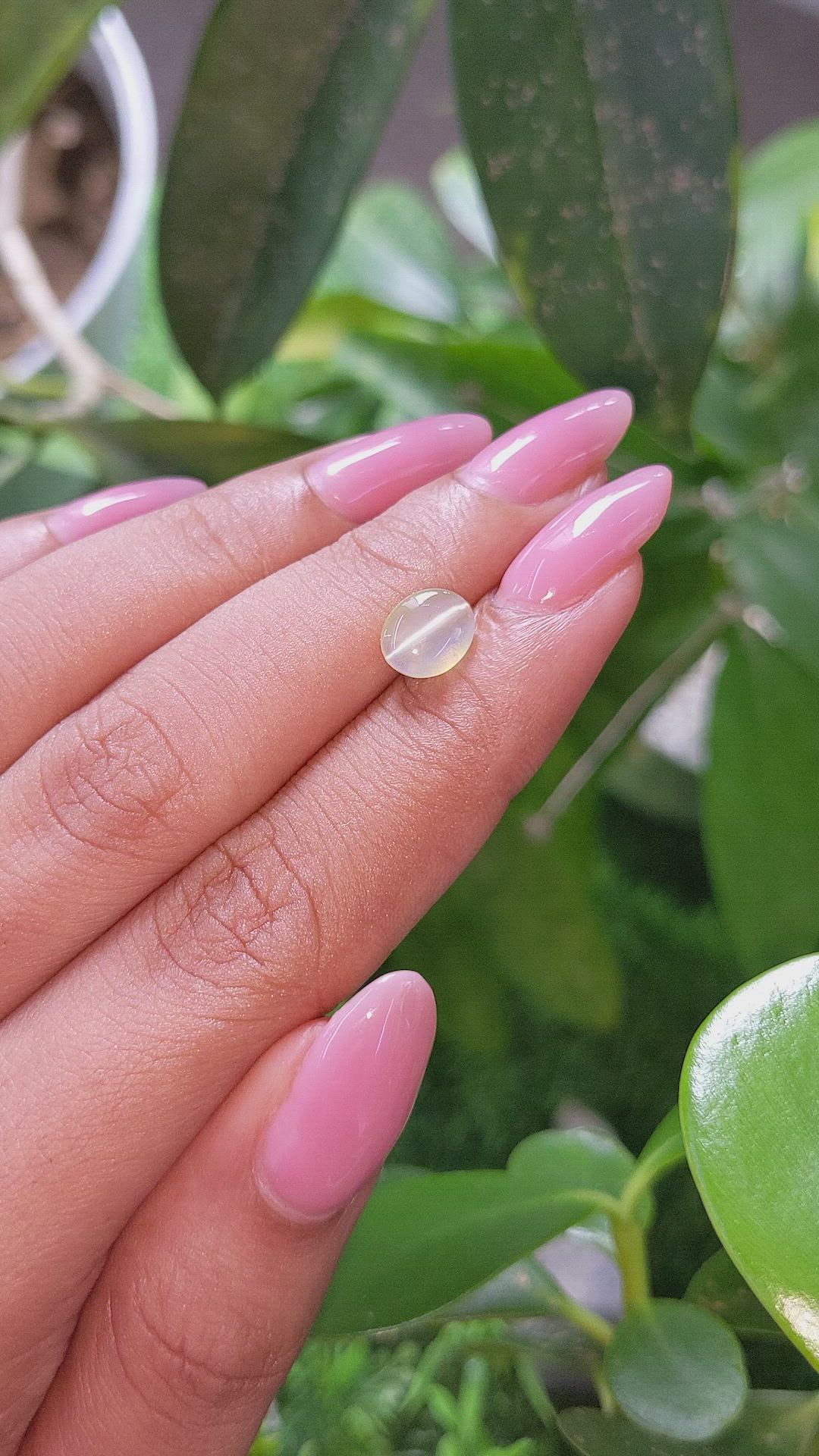 1.80 Ct. Greenish Yellow Cabochon Chrysoberyl from Tanzania Size Video