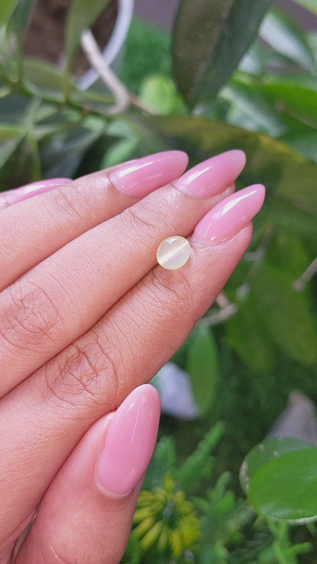 1.72 Ct. Greenish Yellow Cabochon Chrysoberyl from Tanzania Size Video