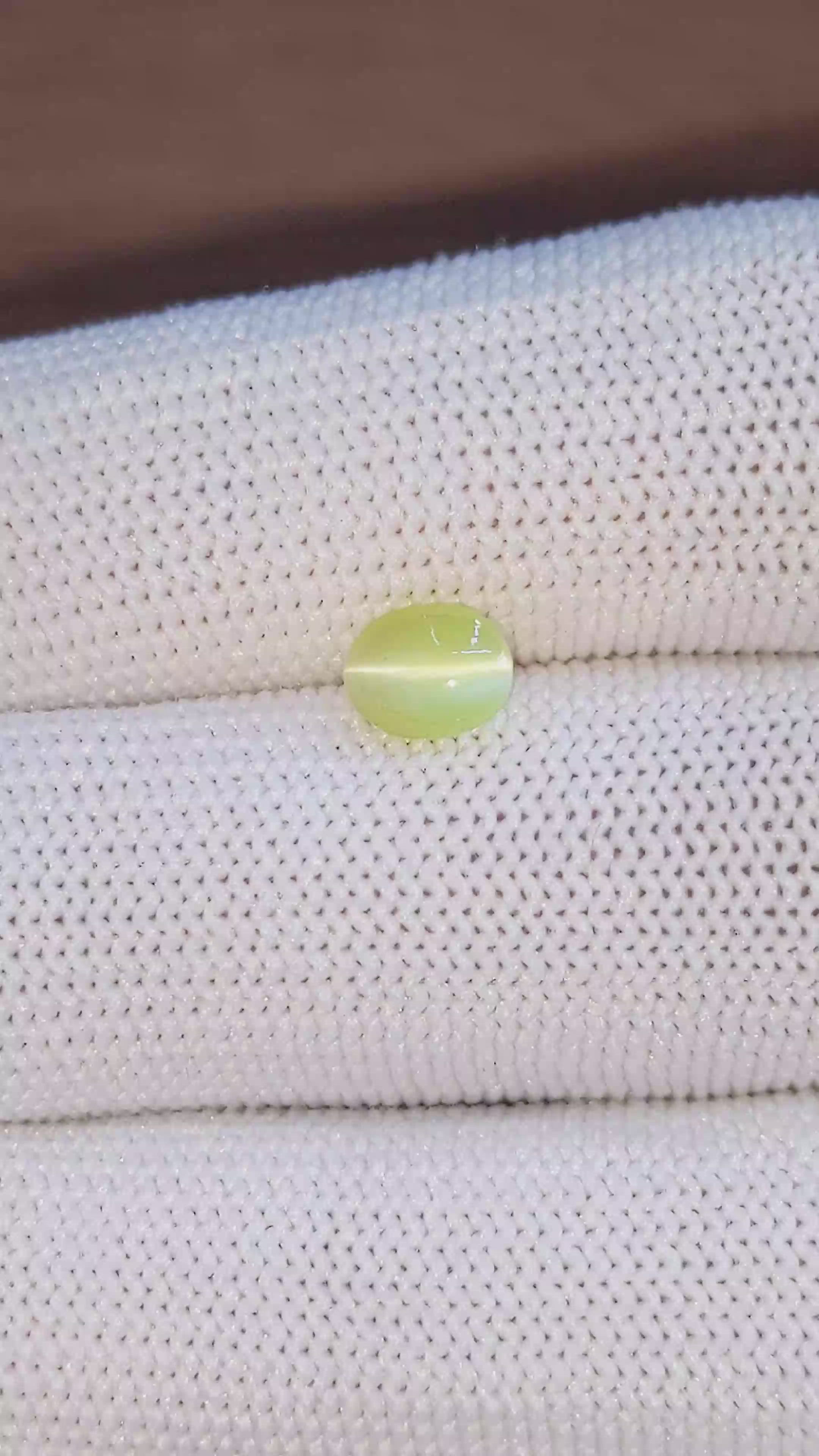 1.43 Ct. Greenish Yellow Cabochon Chrysoberyl from Tanzania Size Video