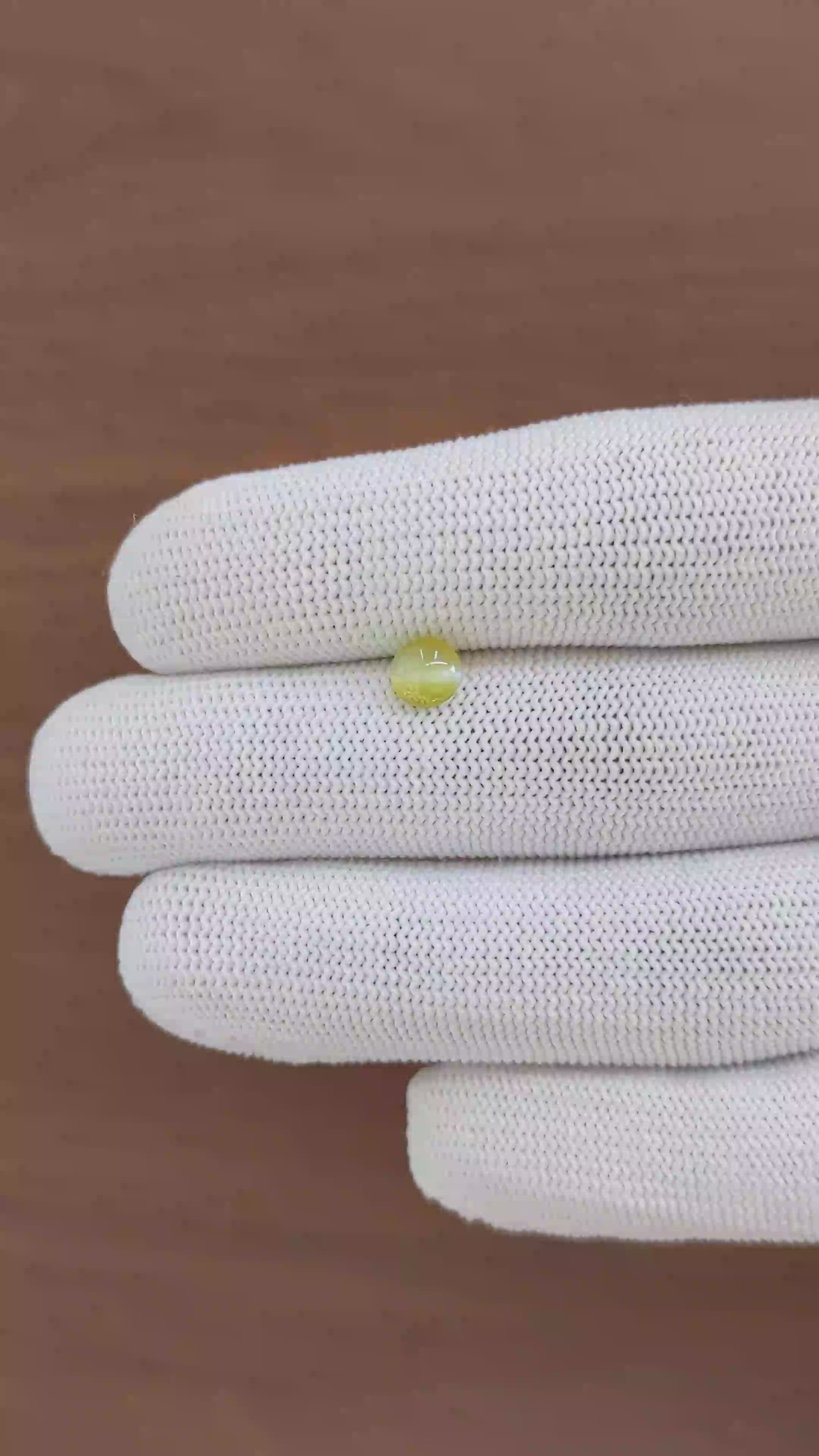 1.02 Ct. Greenish Yellow Cabochon Chrysoberyl from Tanzania Size Video