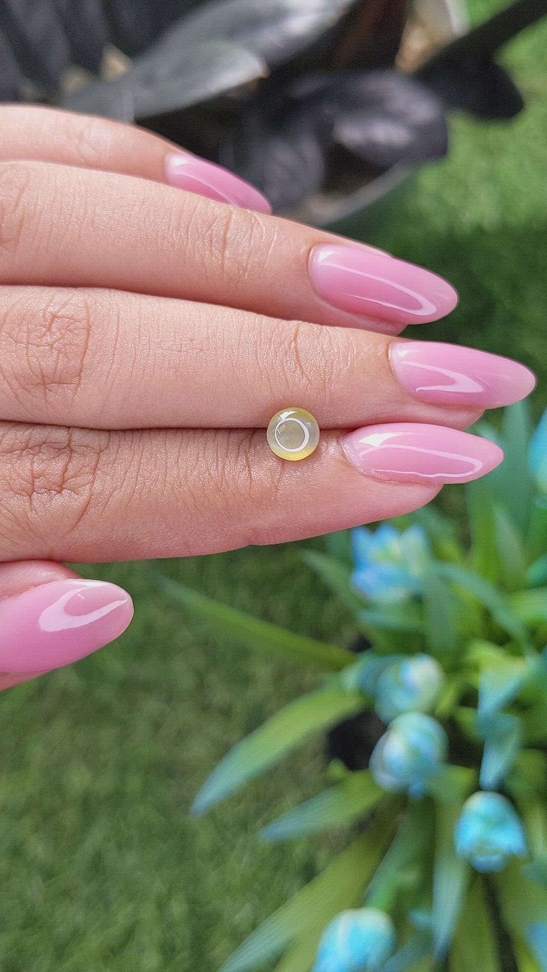 1.02 Ct. Greenish Yellow Cabochon Chrysoberyl from Tanzania Size Video
