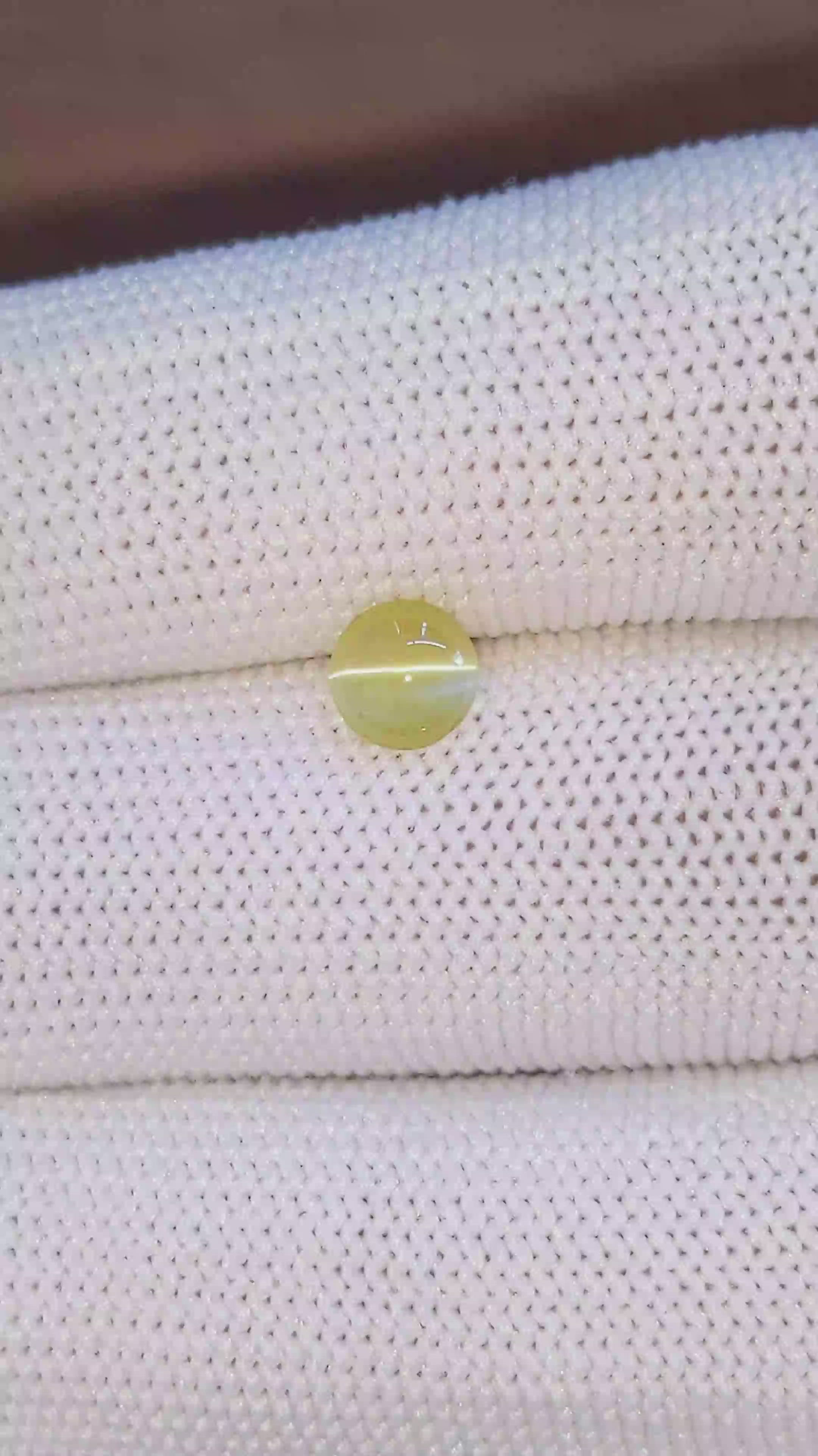 1.02 Ct. Greenish Yellow Cabochon Chrysoberyl from Tanzania Size Video