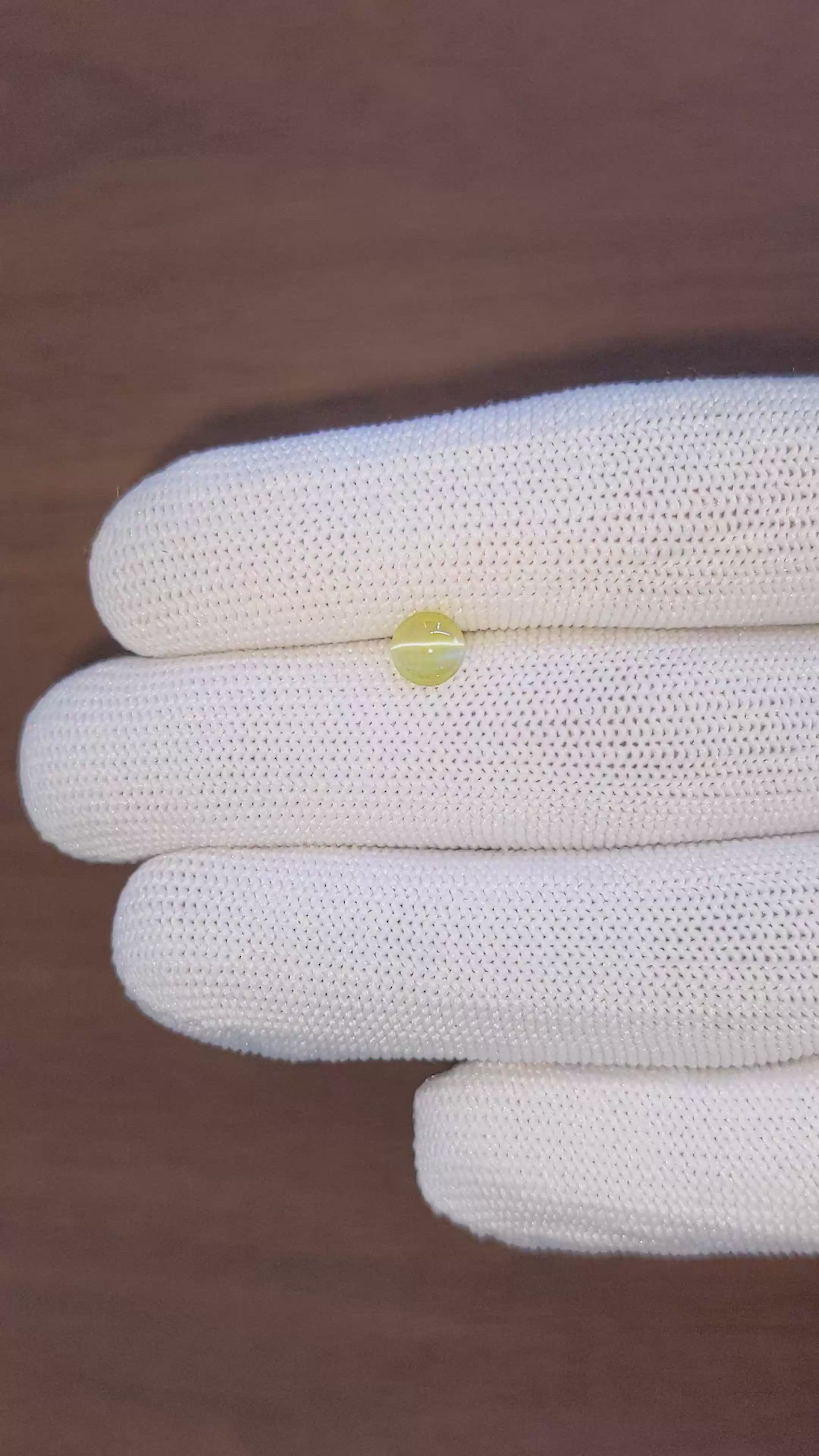 1.02 Ct. Greenish Yellow Cabochon Chrysoberyl from Tanzania Size Video
