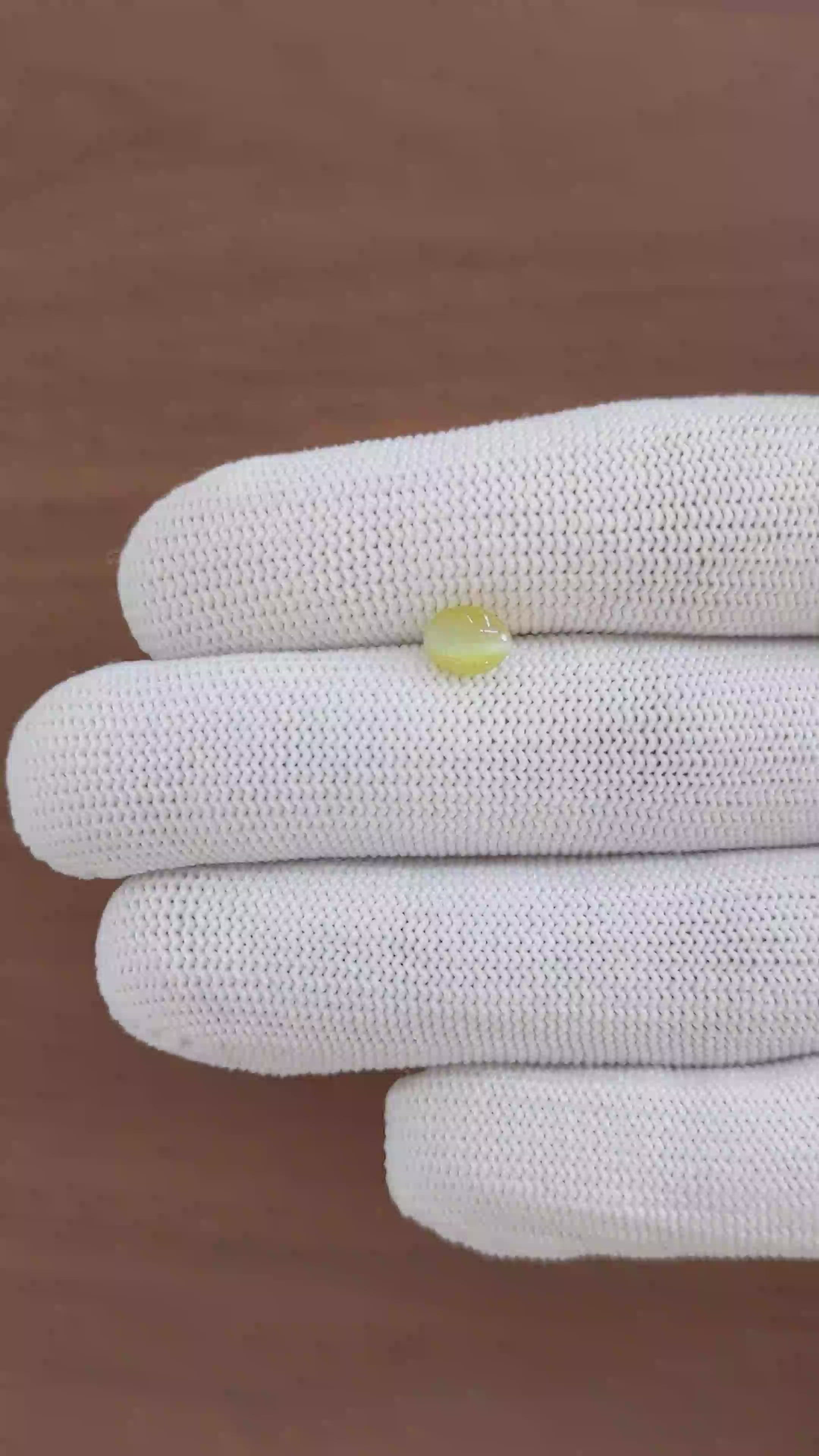 1.37 Ct. Greenish Yellow Cabochon Chrysoberyl from Tanzania Size Video