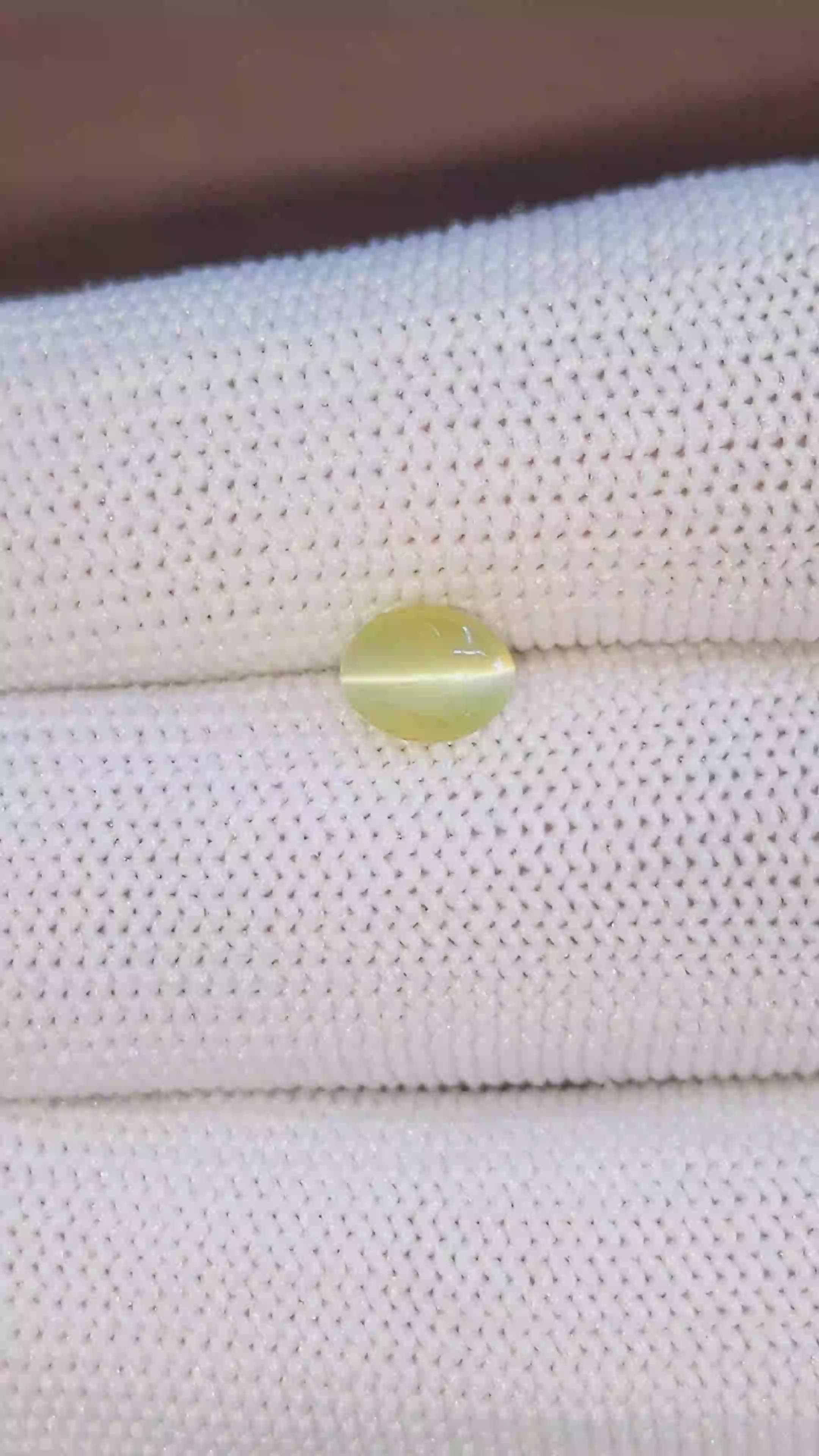 1.37 Ct. Greenish Yellow Cabochon Chrysoberyl from Tanzania Size Video