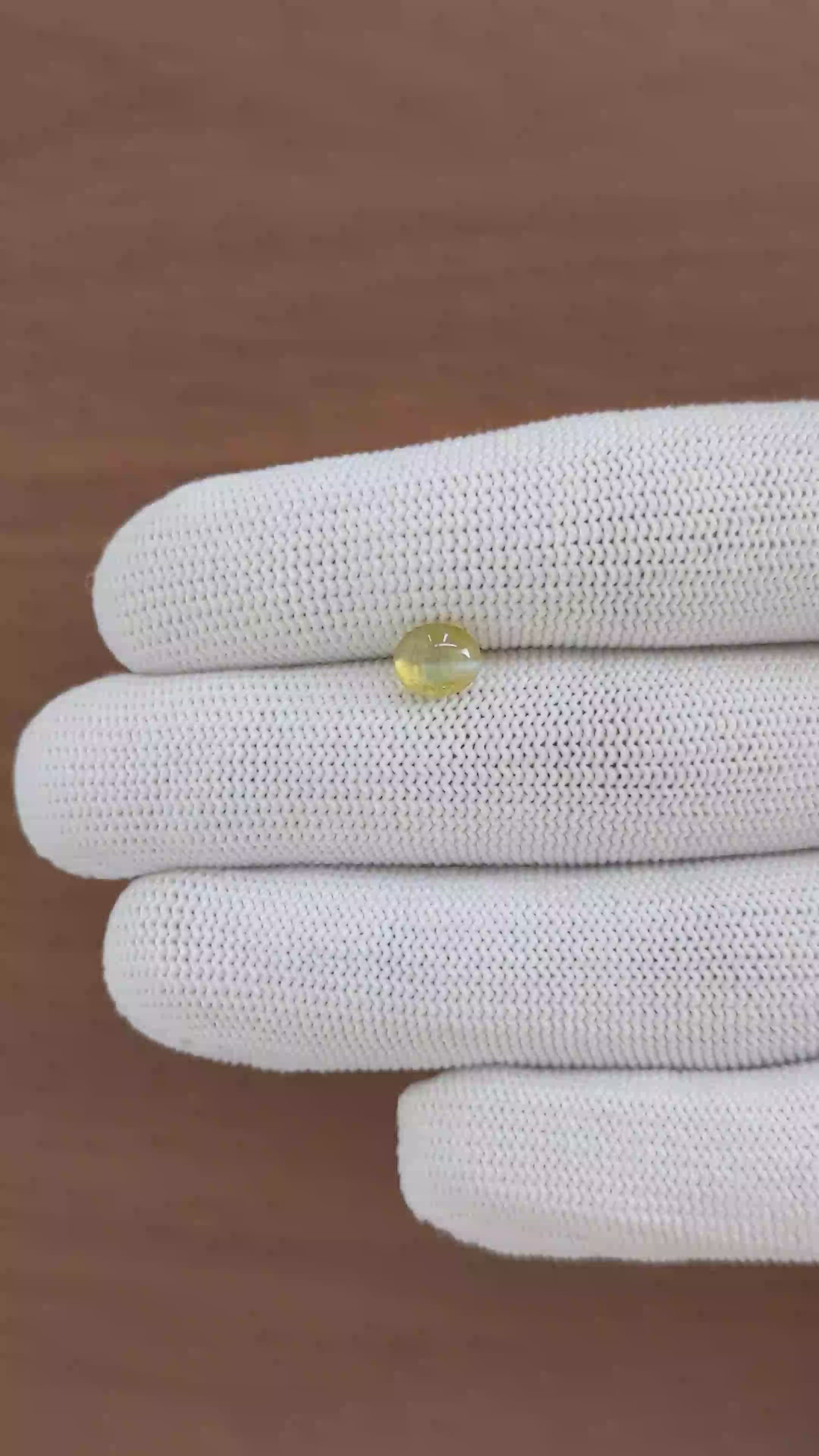 1.54 Ct. Greenish Yellow Cabochon Chrysoberyl from Tanzania Size Video