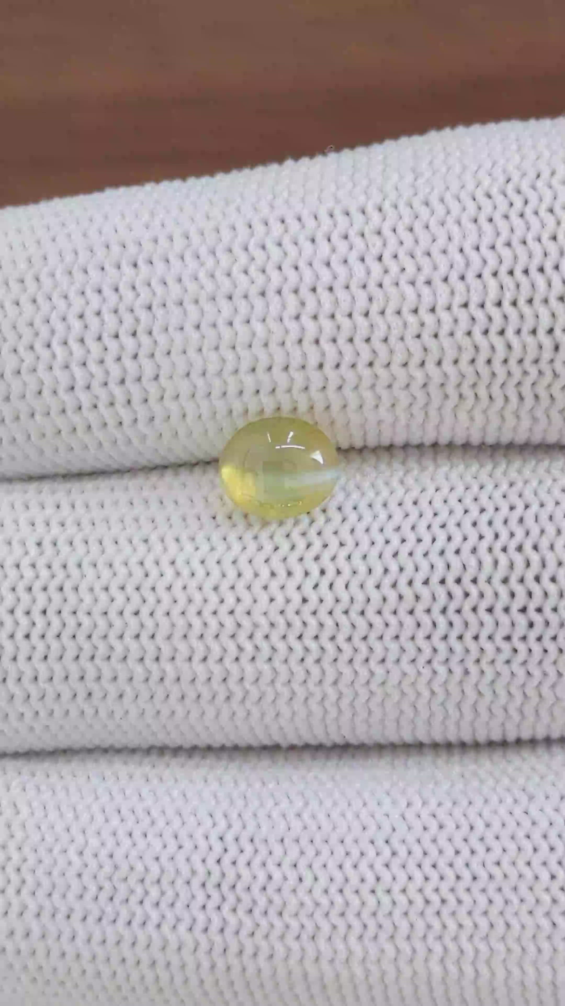1.54 Ct. Greenish Yellow Cabochon Chrysoberyl from Tanzania Size Video