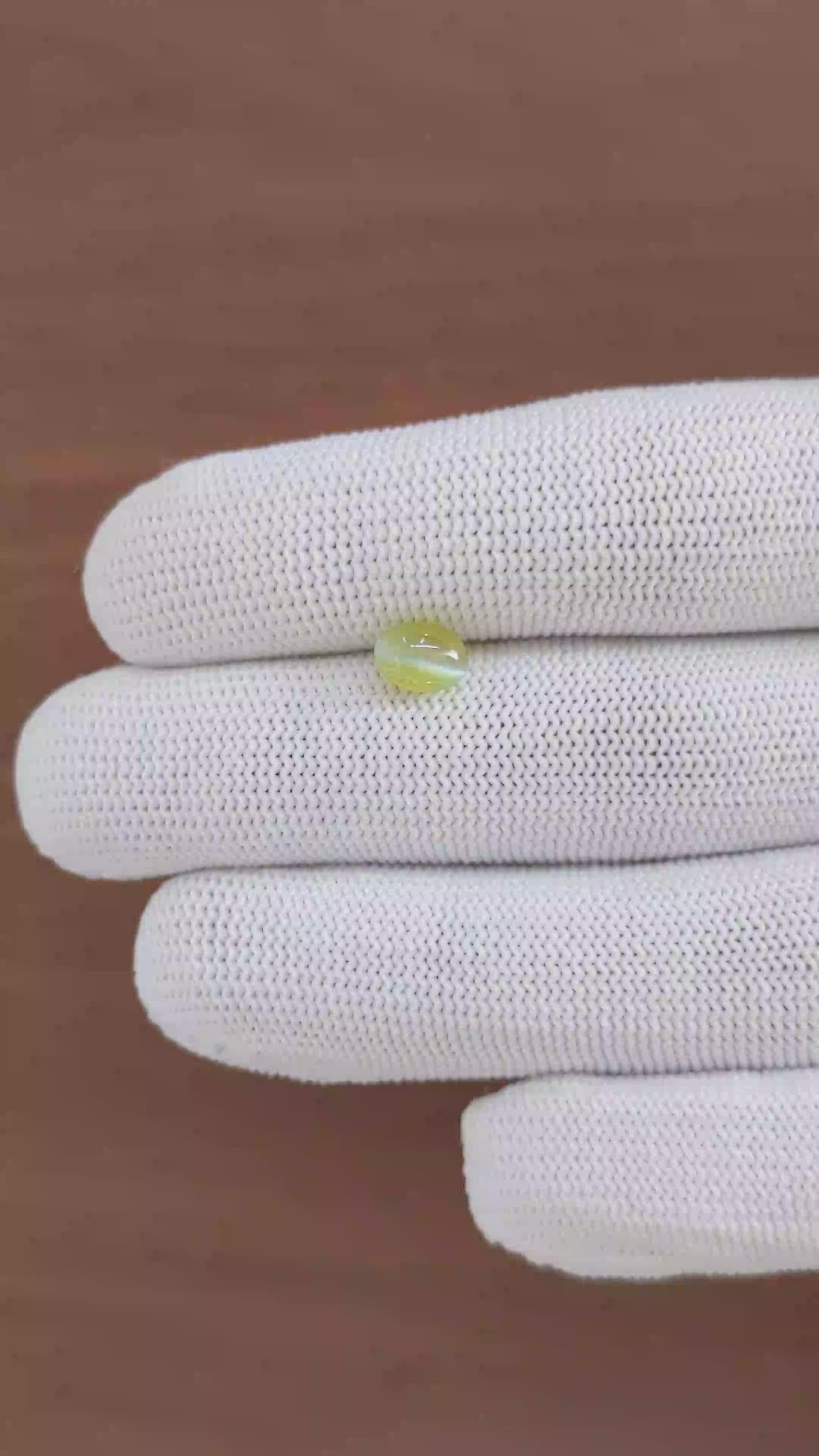 1.77 Ct. Greenish Yellow Cabochon Chrysoberyl from Tanzania Size Video
