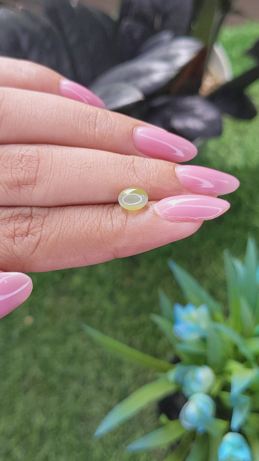 1.77 Ct. Greenish Yellow Cabochon Chrysoberyl from Tanzania Size Video