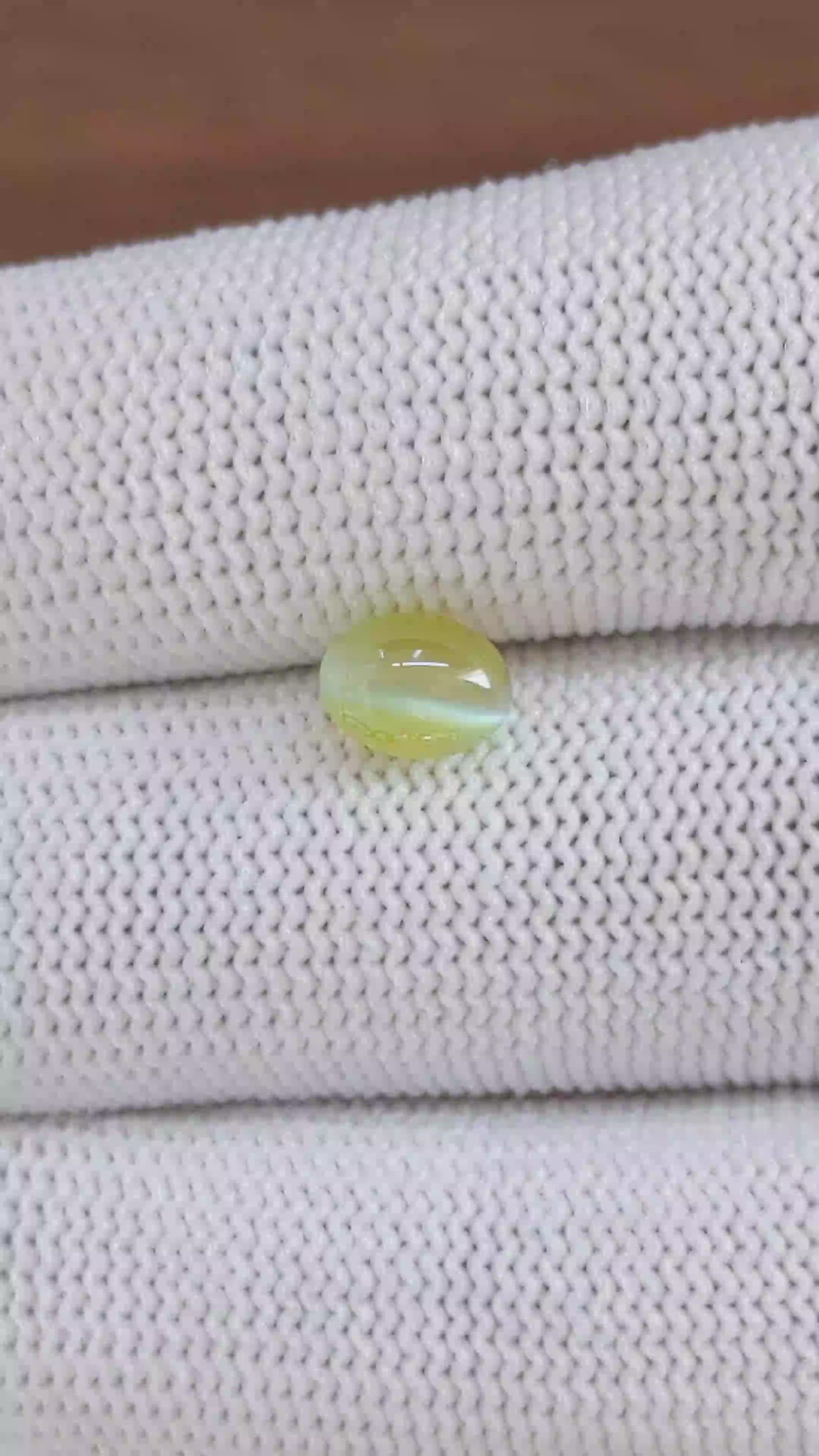 1.77 Ct. Greenish Yellow Cabochon Chrysoberyl from Tanzania Size Video