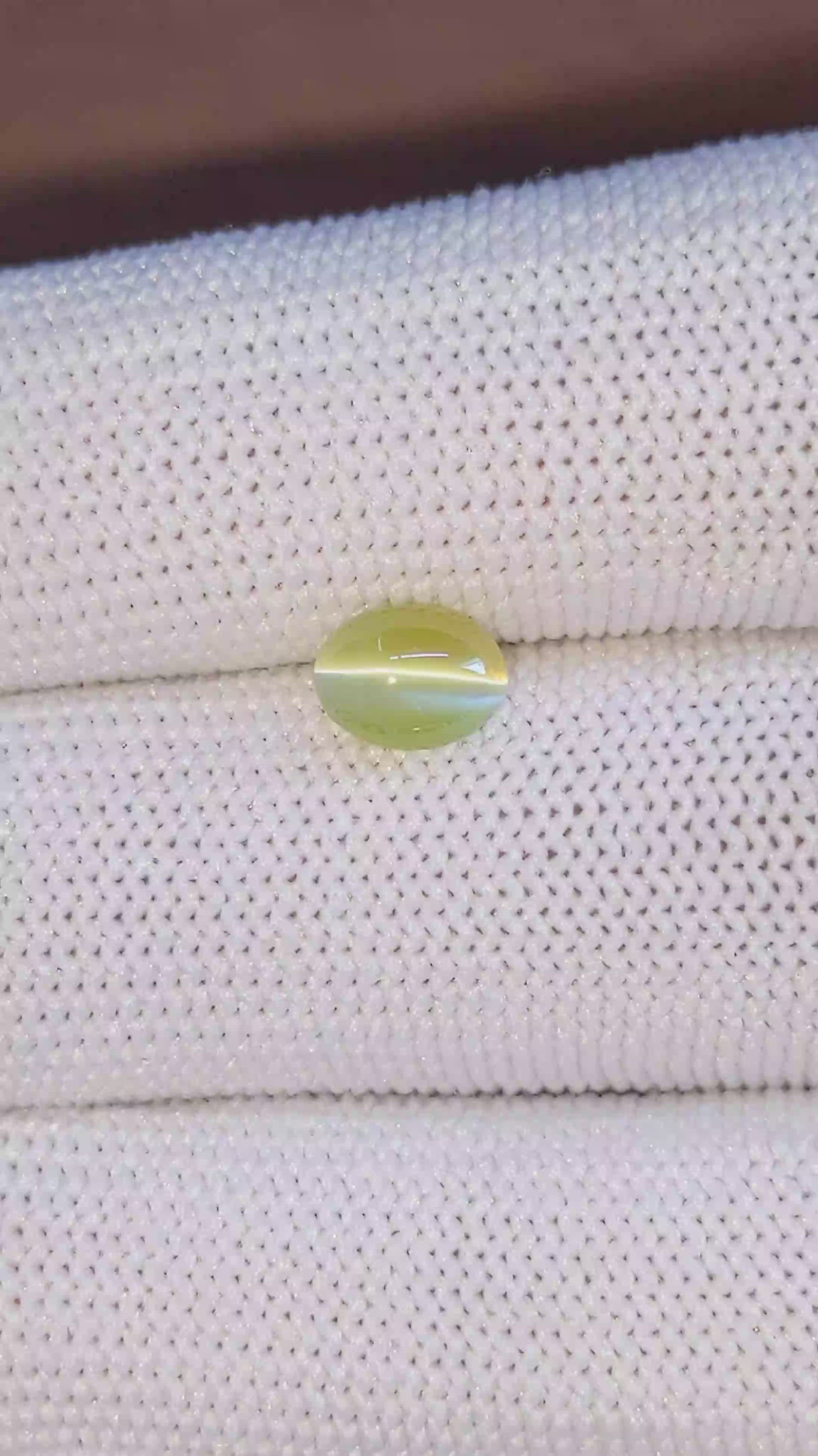 1.77 Ct. Greenish Yellow Cabochon Chrysoberyl from Tanzania Size Video