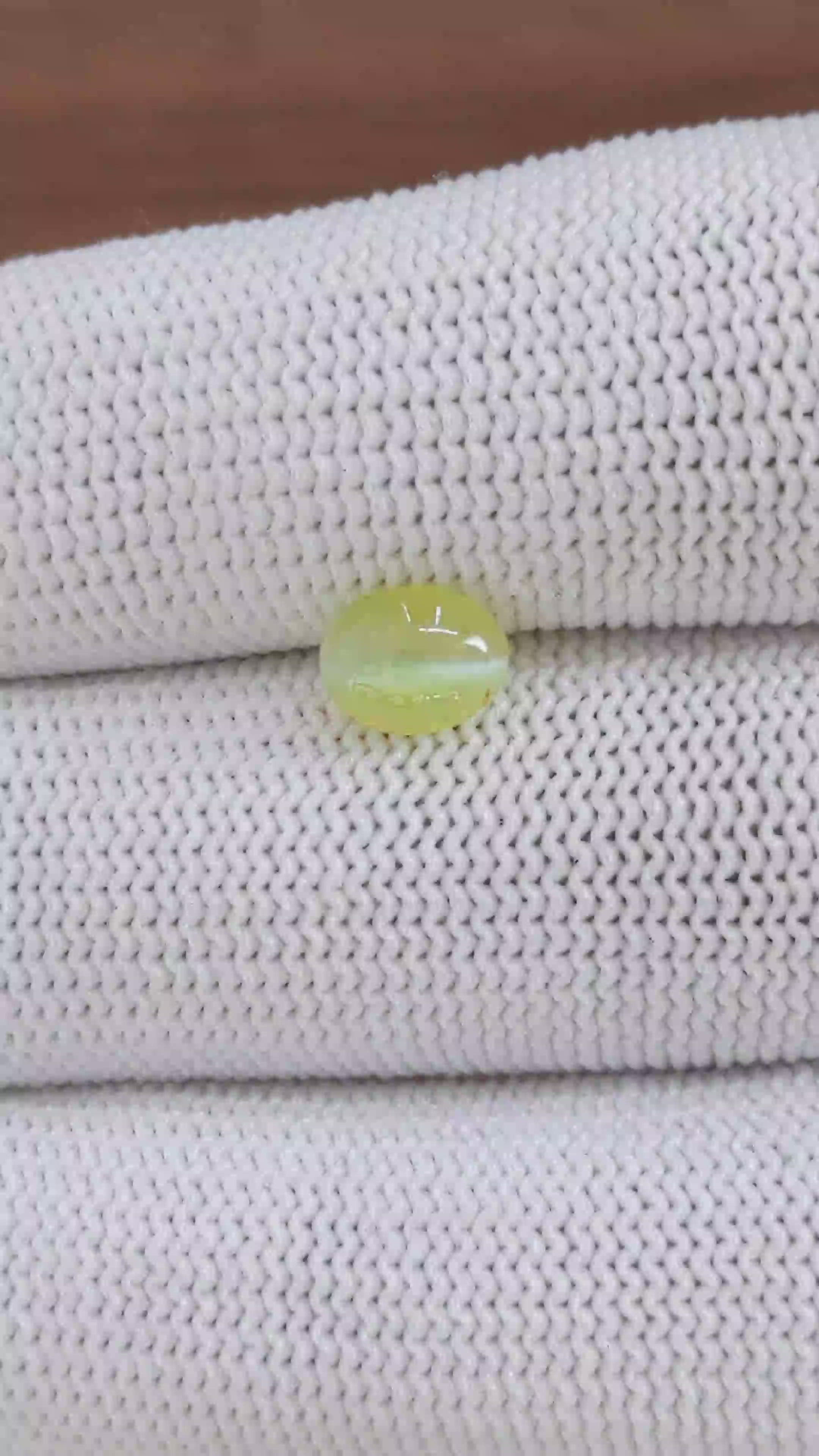 1.63 Ct. Greenish Yellow Cabochon Chrysoberyl from Tanzania Size Video