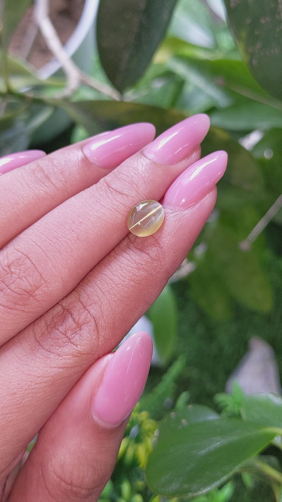 1.76 Ct. Greenish Yellow Cabochon Chrysoberyl from Tanzania Size Video