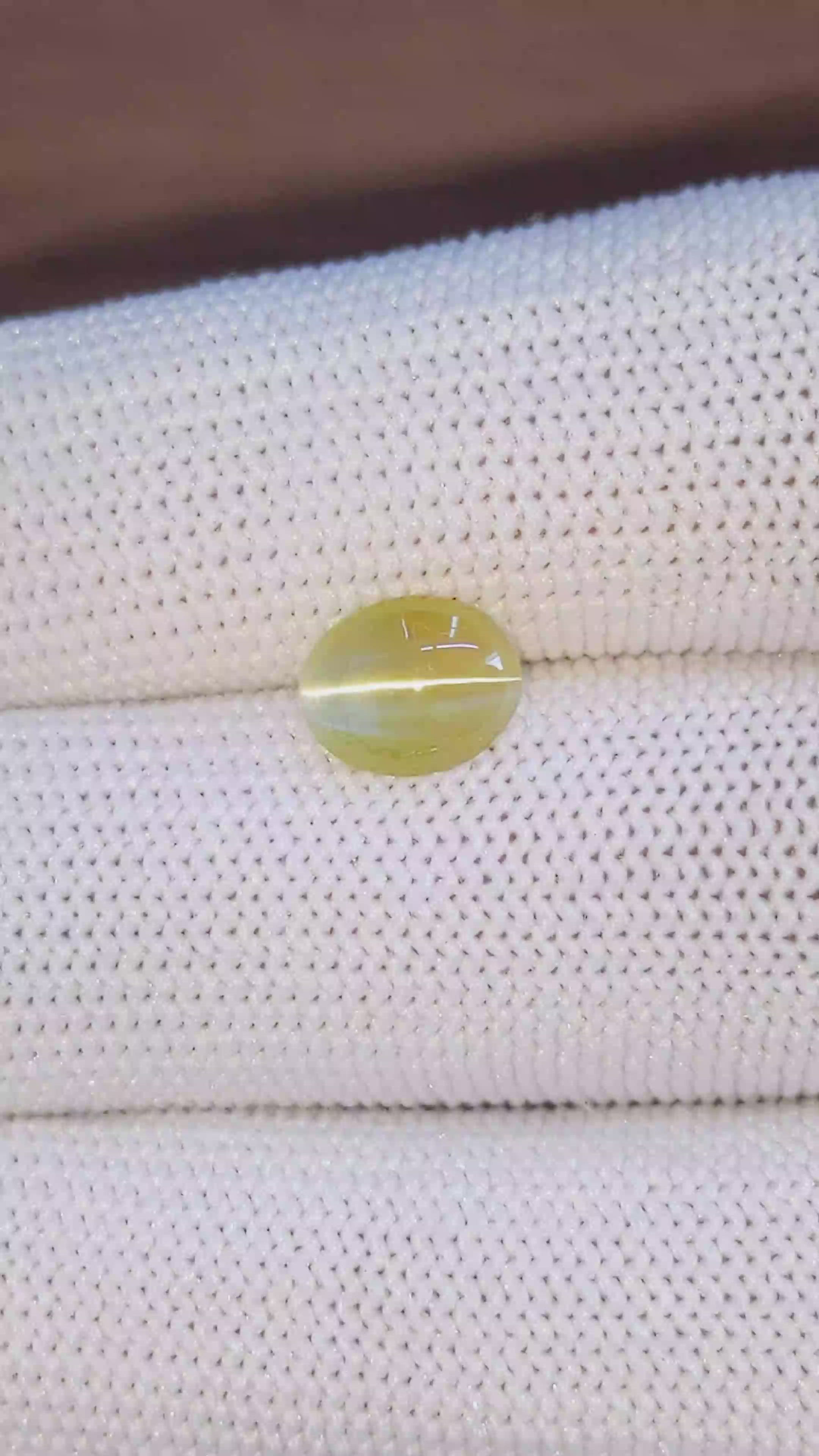 1.76 Ct. Greenish Yellow Cabochon Chrysoberyl from Tanzania Size Video