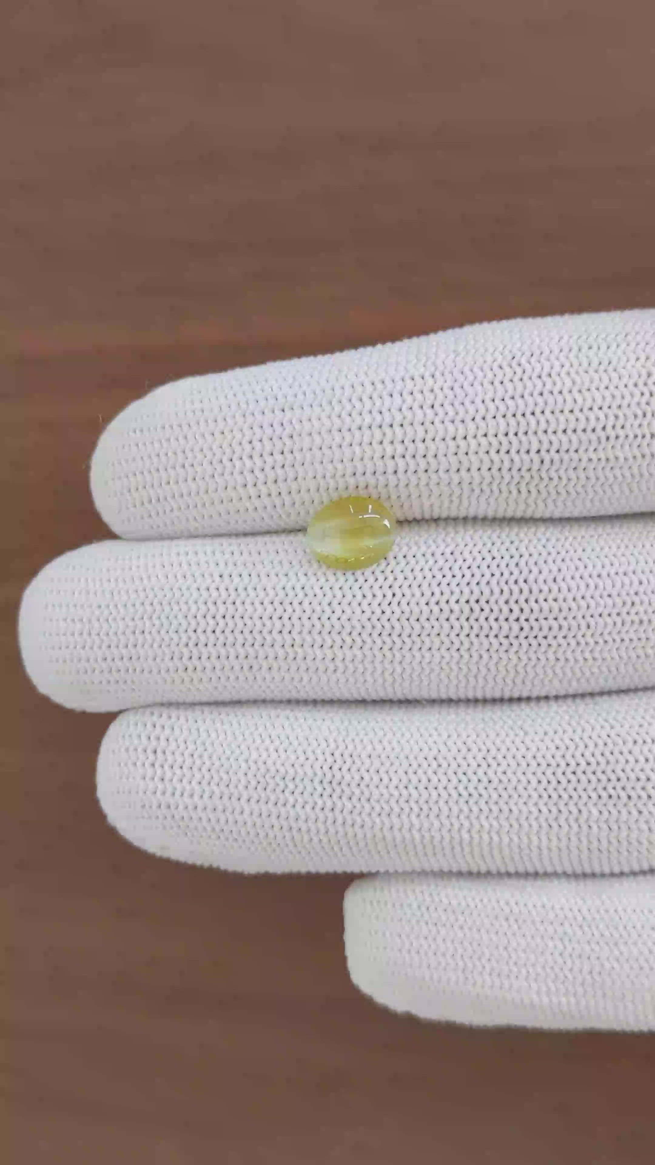 1.76 Ct. Greenish Yellow Cabochon Chrysoberyl from Tanzania Size Video