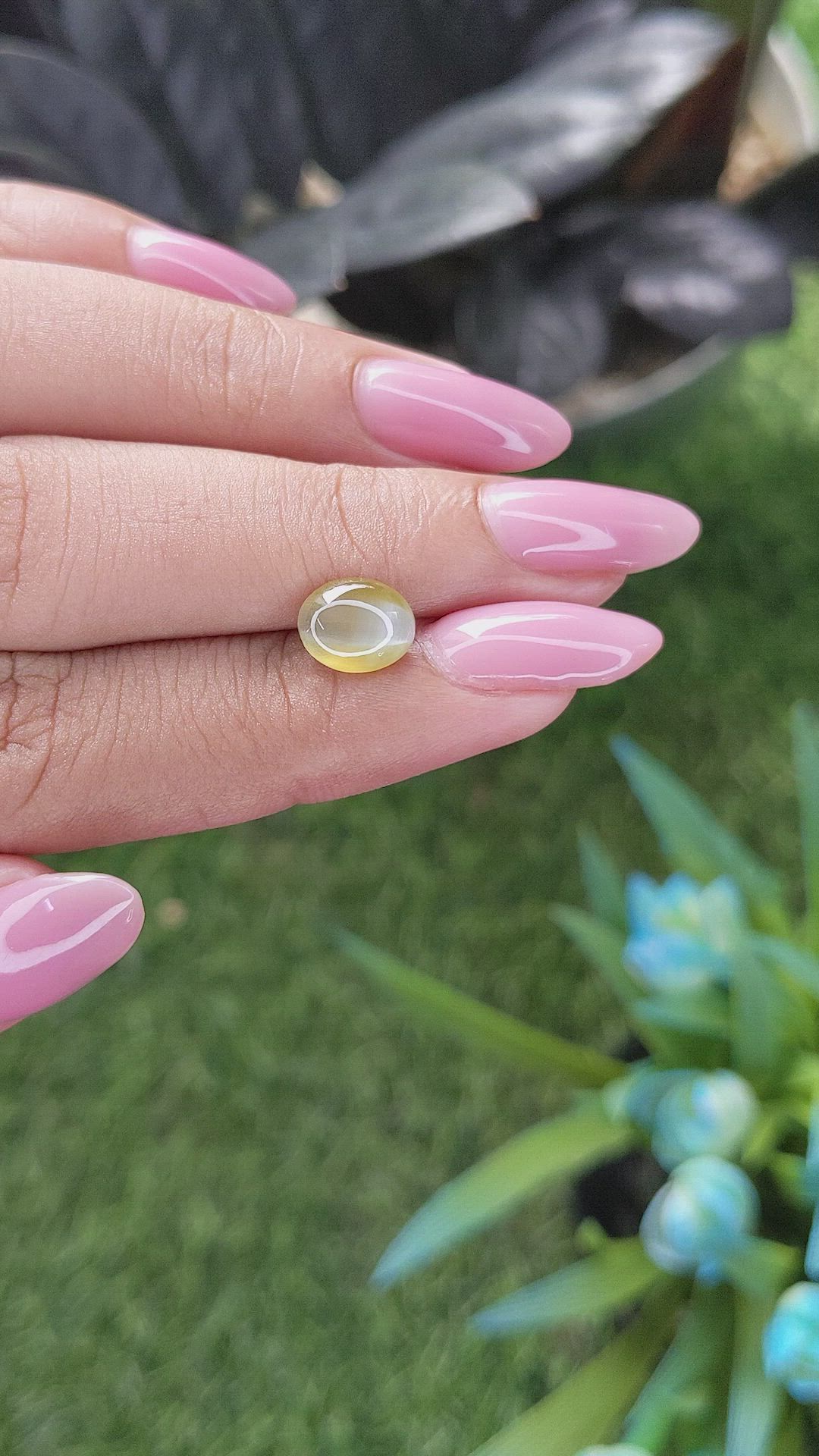 1.76 Ct. Greenish Yellow Cabochon Chrysoberyl from Tanzania Size Video