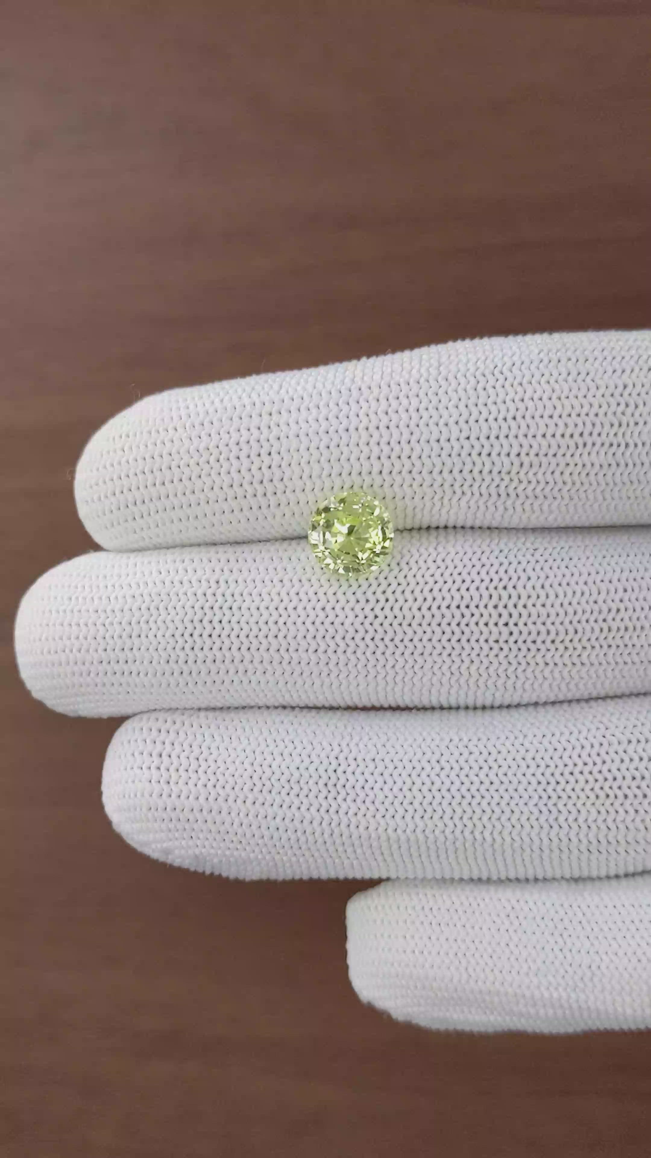 2.84 Ct. Yellowish Green Chrysoberyl from Tanzania Size Video