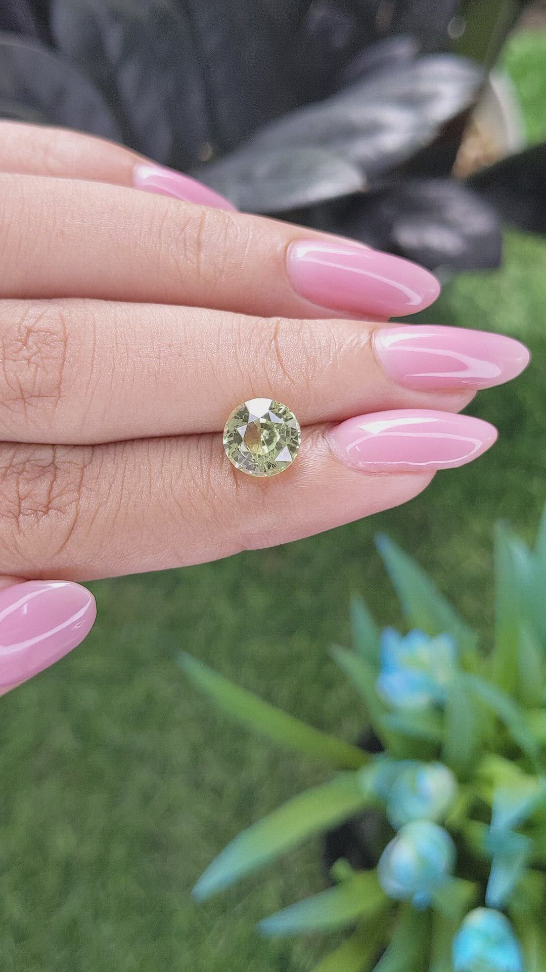 2.84 Ct. Yellowish Green Chrysoberyl from Tanzania Size Video