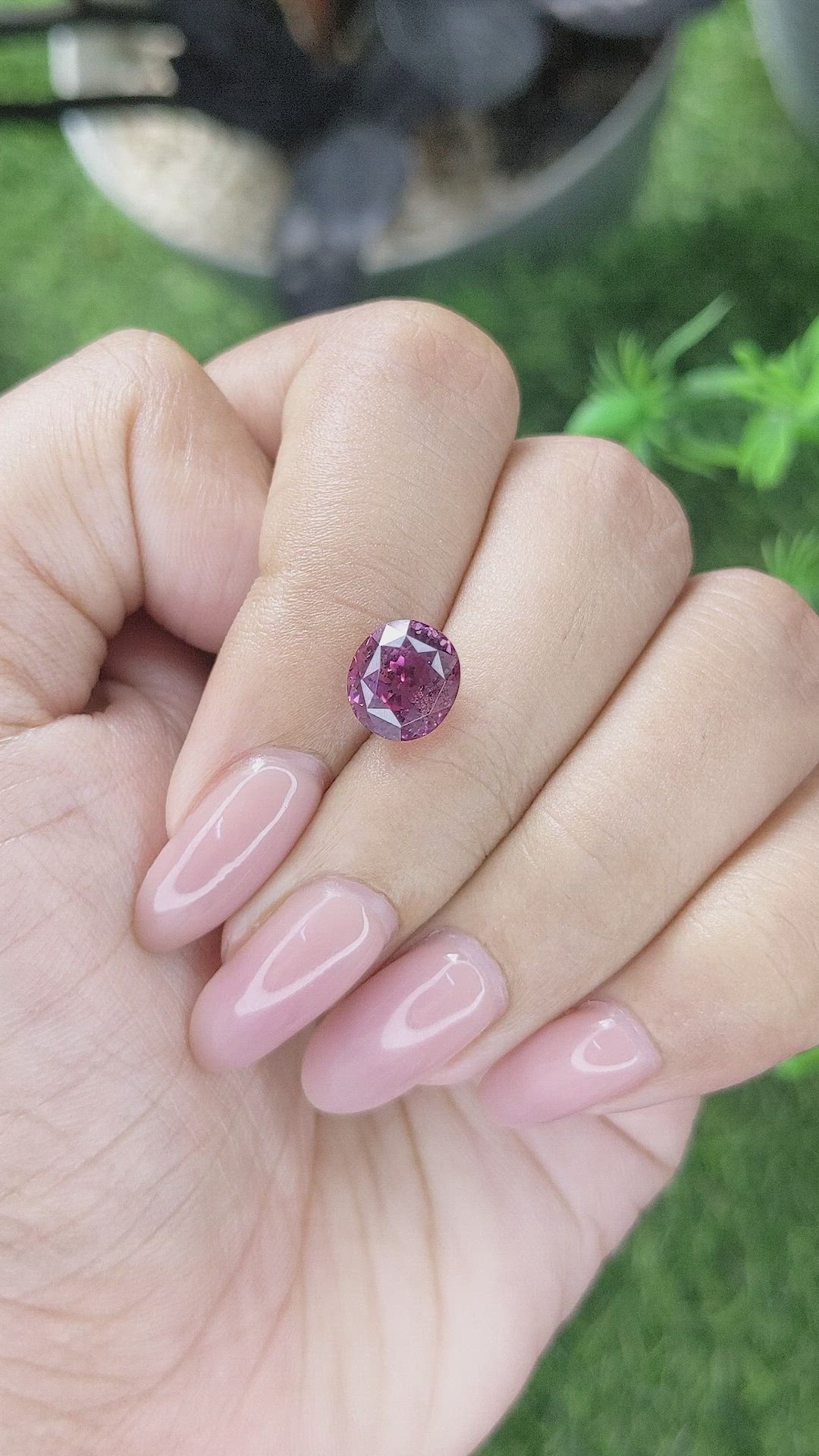 3.10 Ct. Pinkish Purple Garnet from Tanzania Size Video