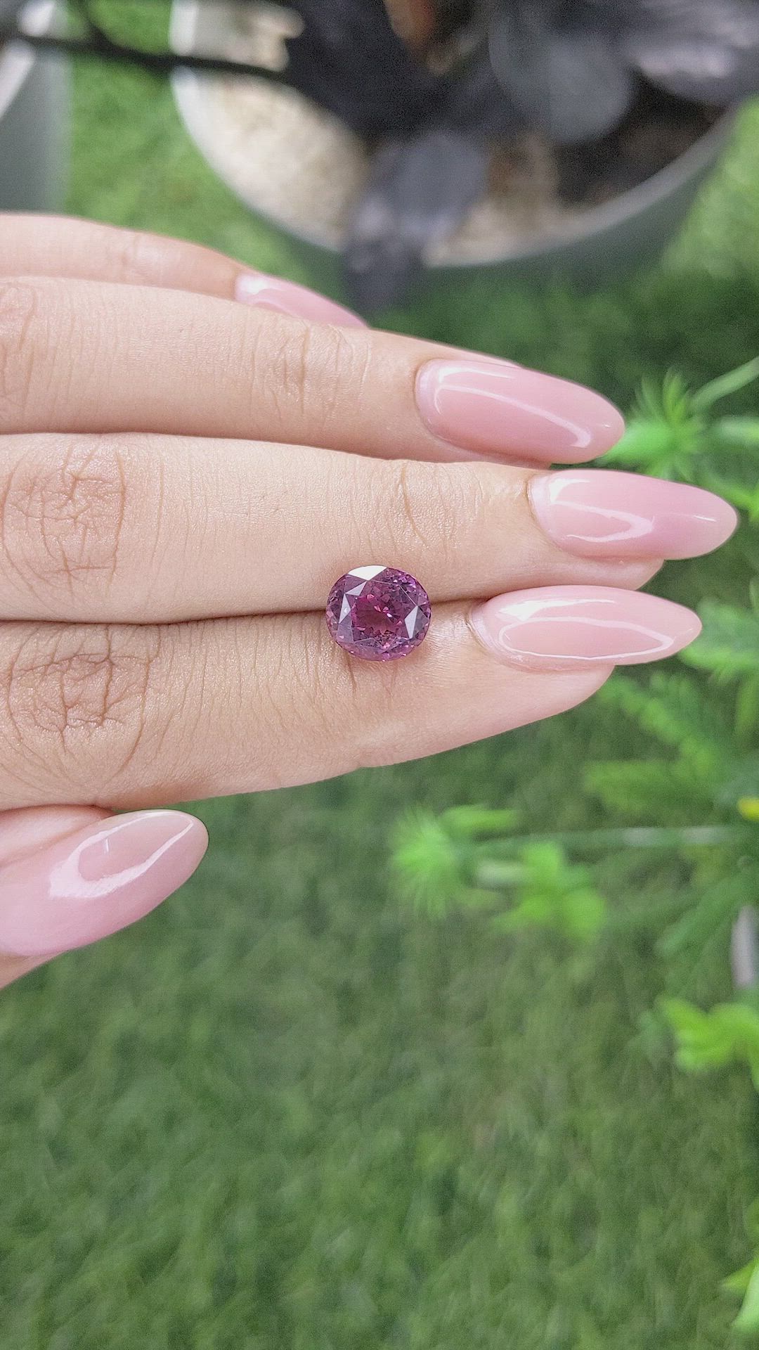 3.10 Ct. Pinkish Purple Garnet from Tanzania Size Video