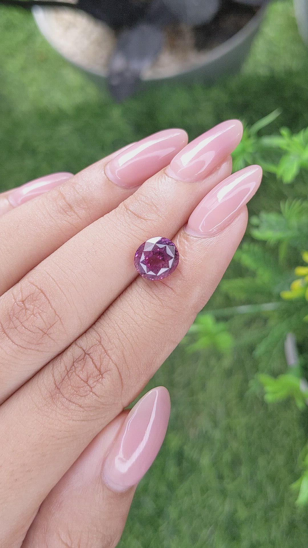 3.10 Ct. Pinkish Purple Garnet from Tanzania Size Video