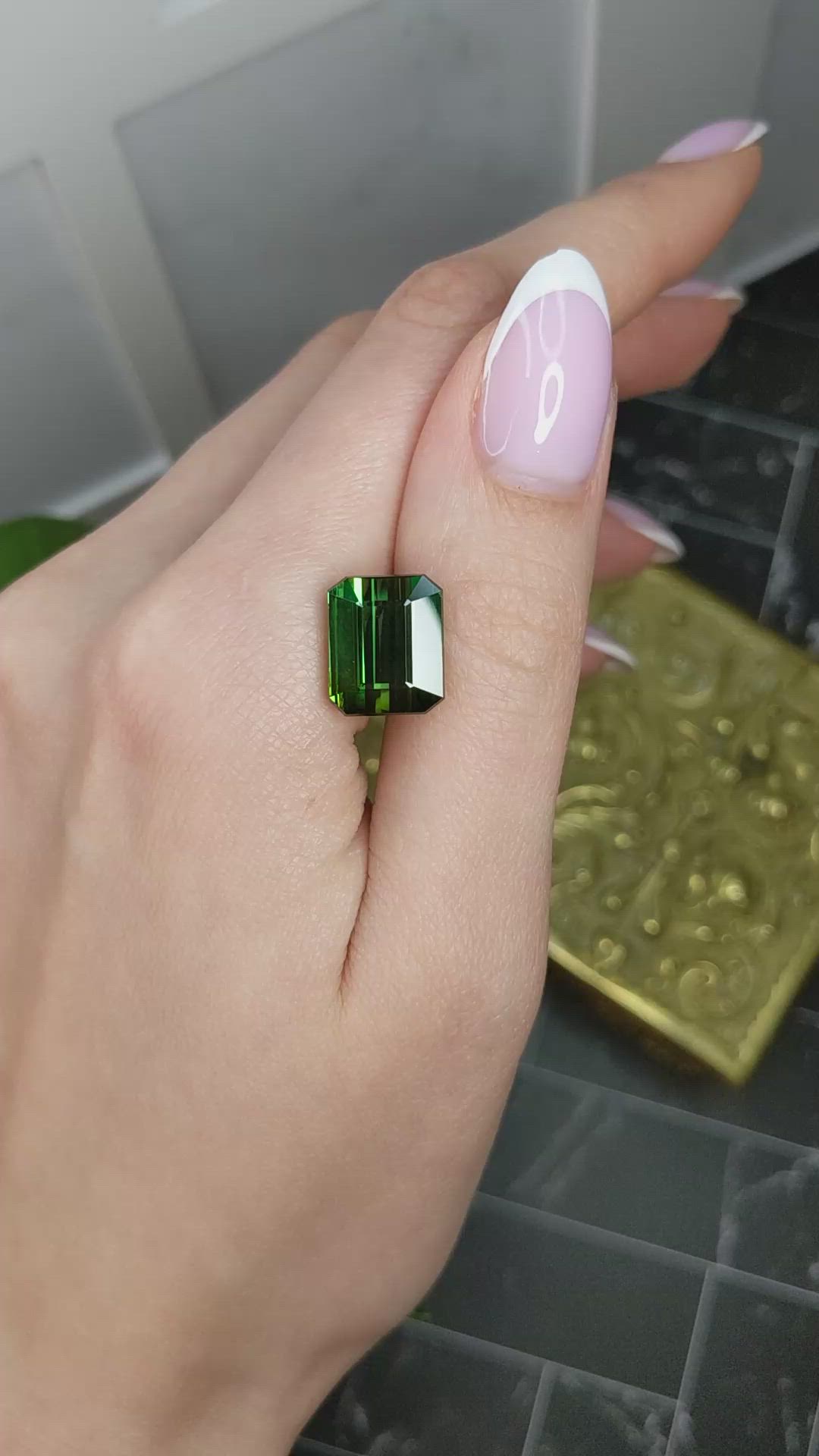 10.65 Ct. Green Tourmaline from Africa Size Video