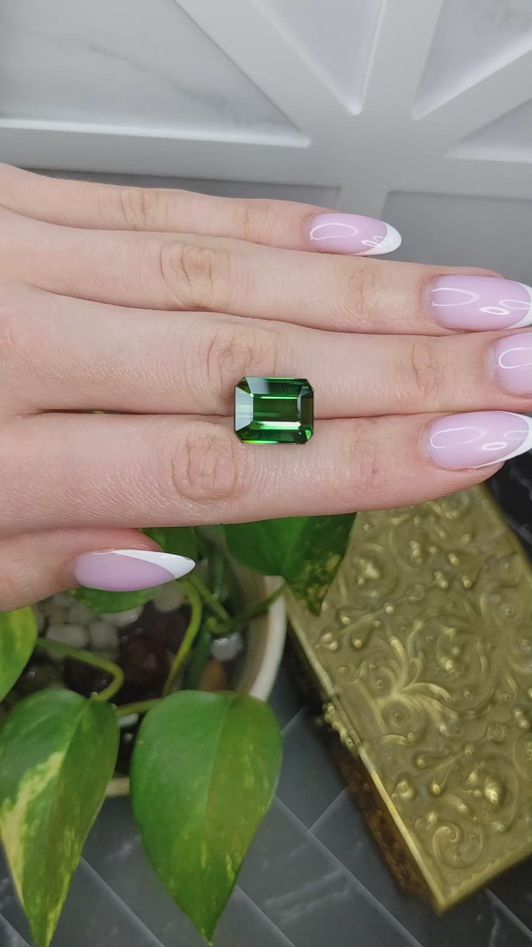 10.65 Ct. Green Tourmaline from Africa Size Video