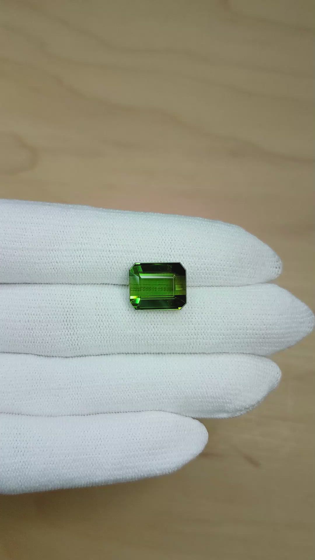 10.65 Ct. Green Tourmaline from Africa Size Video