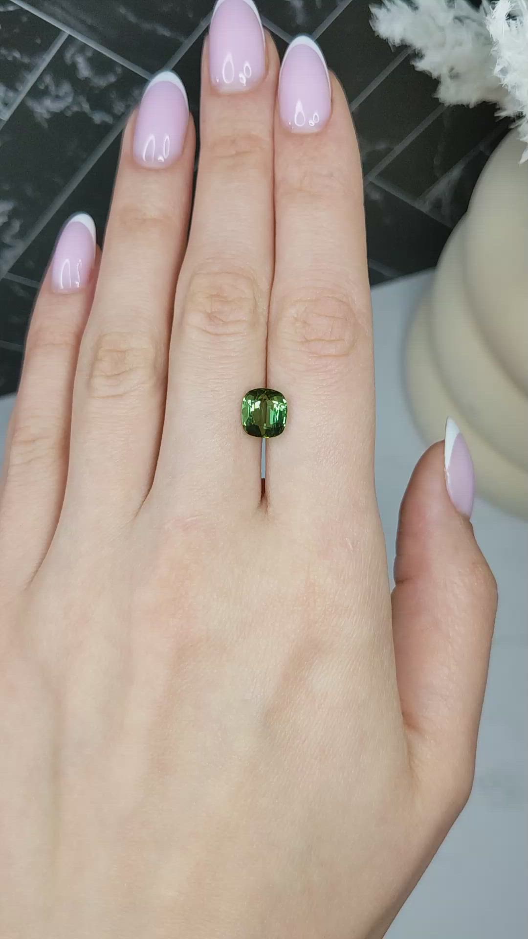 2.86 Ct. Green Tourmaline from Africa Size Video