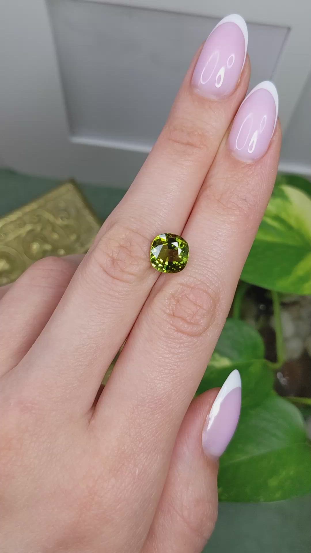 3.32 Ct. Yellowish Green Tourmaline from Africa Size Video