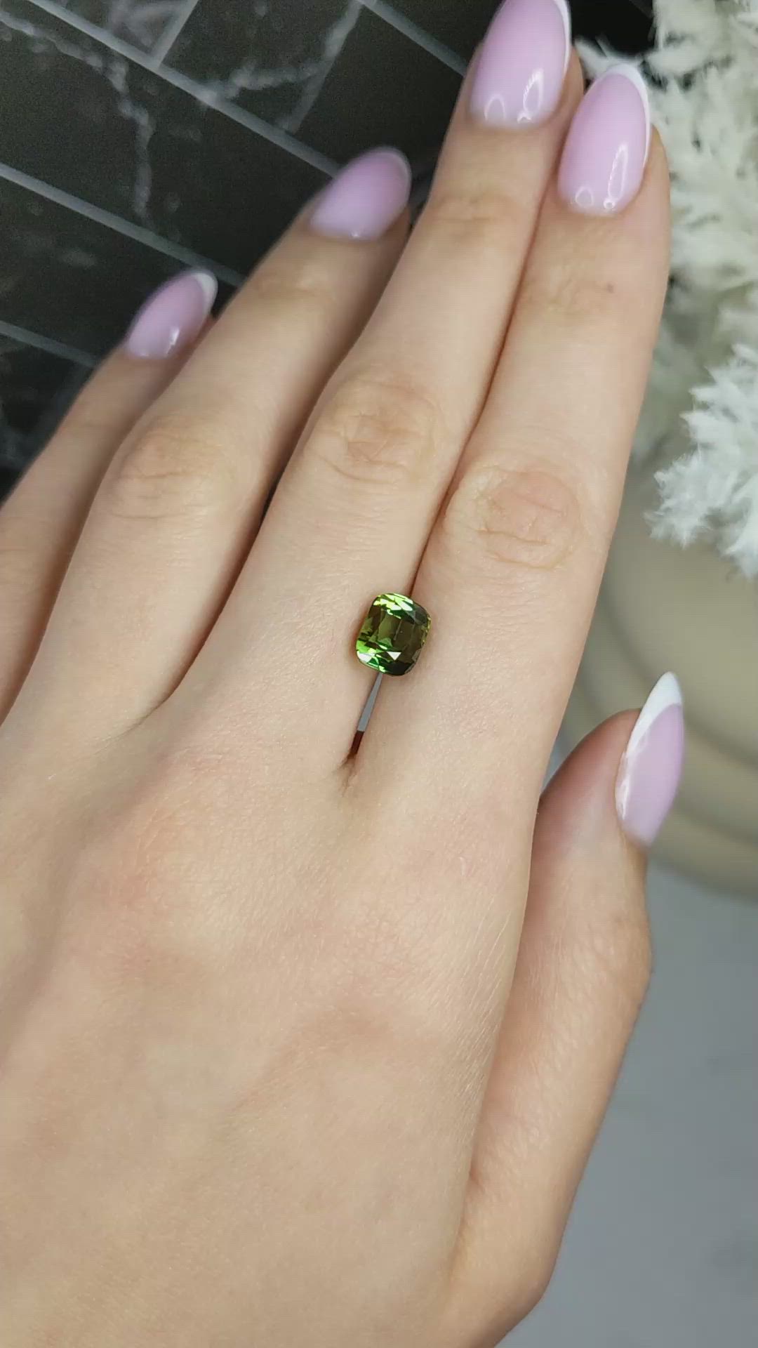 3.11 Ct. Yellowish Green Tourmaline from Africa Size Video