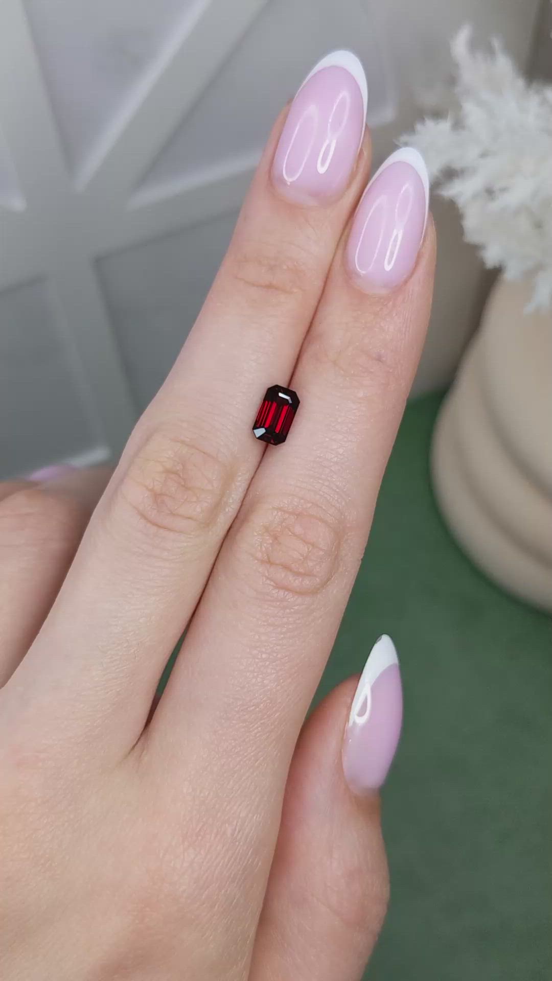 1.37 Ct. Red Spinel from Burma (Myanmar) Size Video