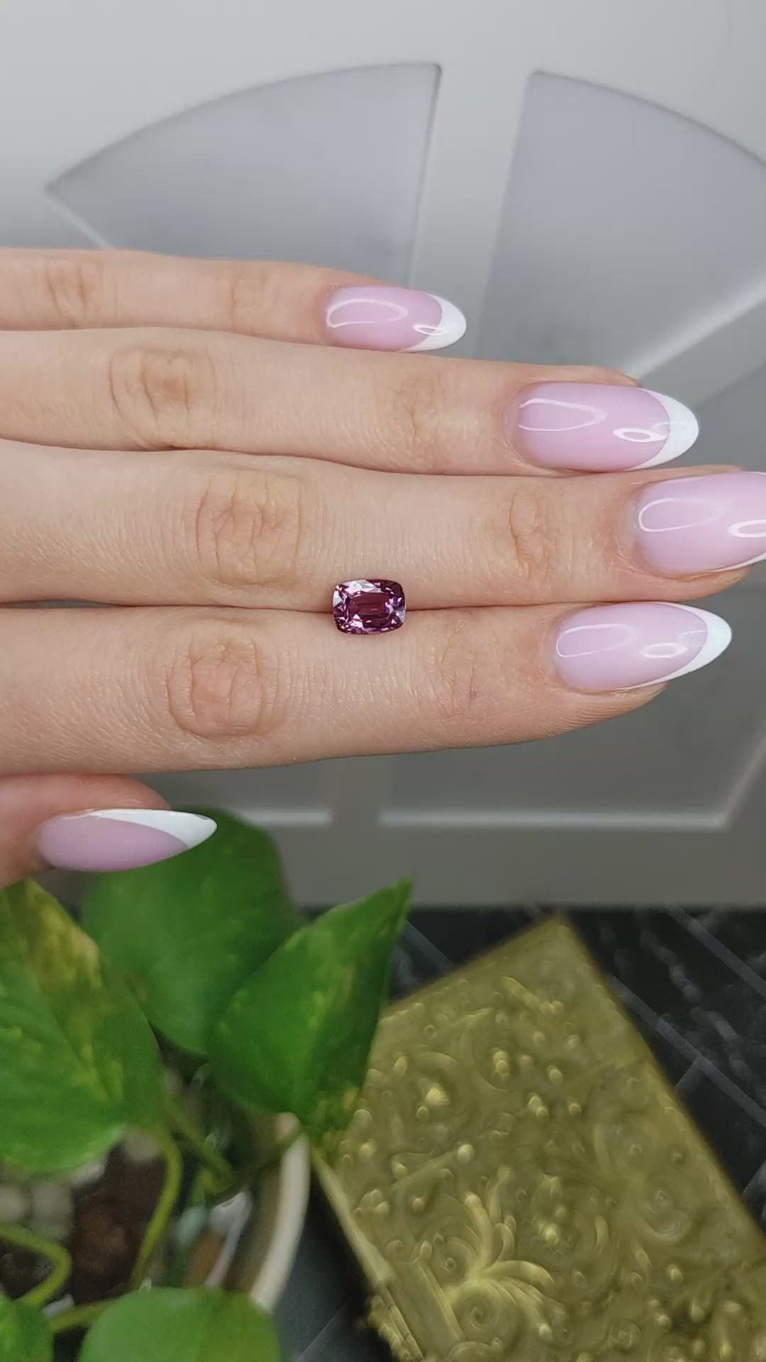 1.87 Ct. Purplish Pink Spinel from Burma (Myanmar) Size Video