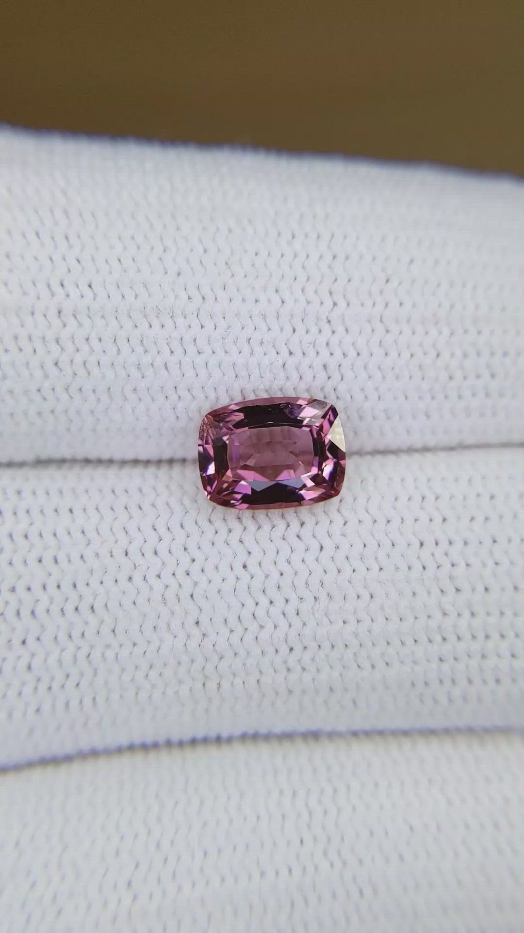 1.87 Ct. Purplish Pink Spinel from Burma (Myanmar) Size Video
