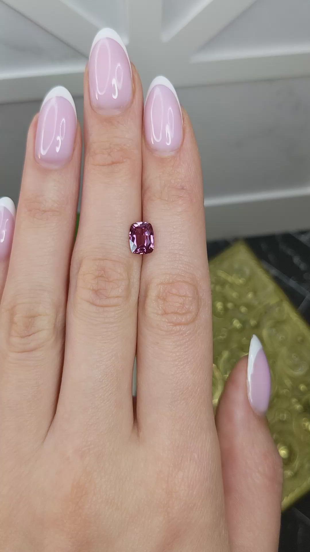 1.87 Ct. Purplish Pink Spinel from Burma (Myanmar) Size Video