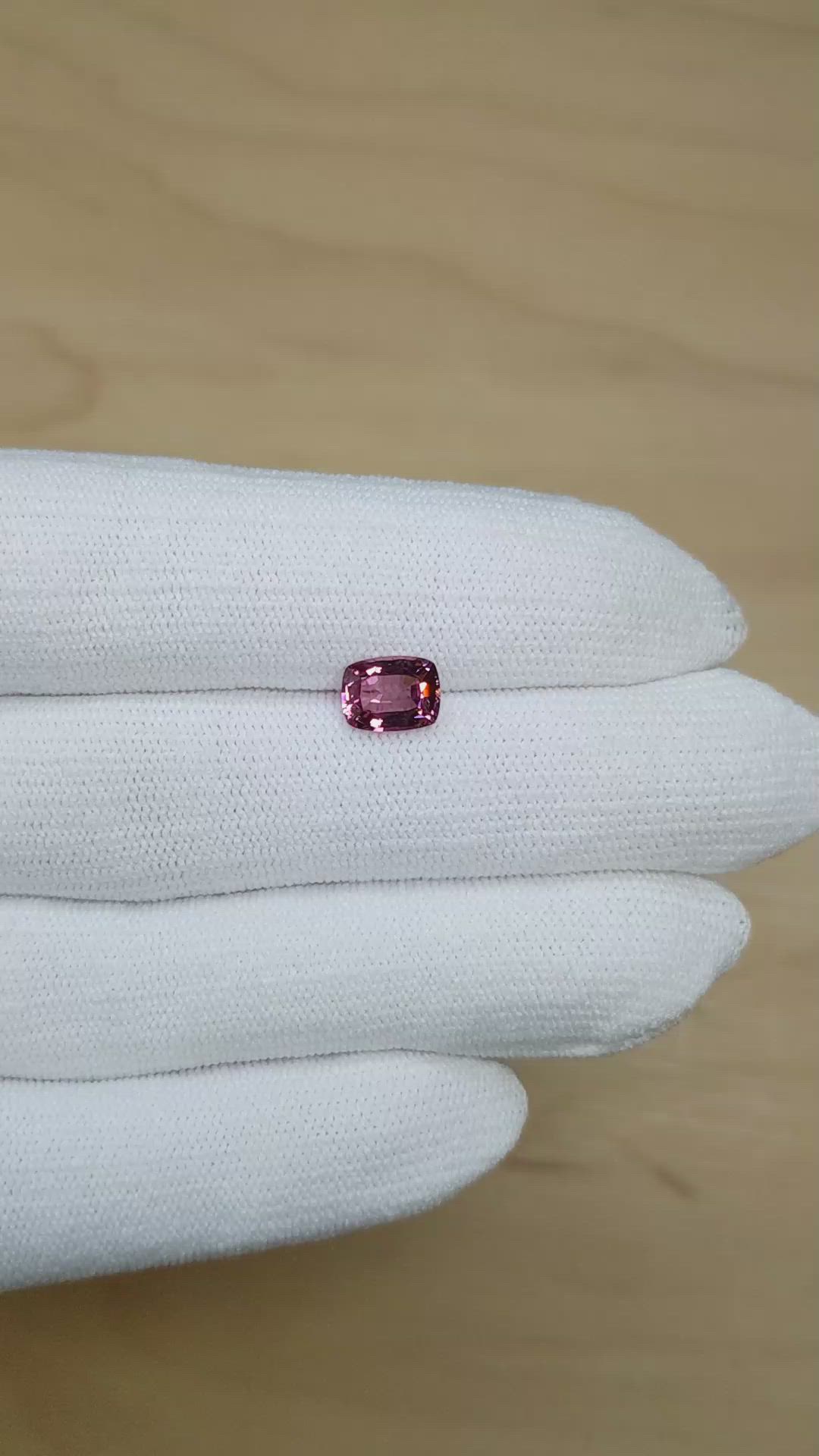1.87 Ct. Purplish Pink Spinel from Burma (Myanmar) Size Video