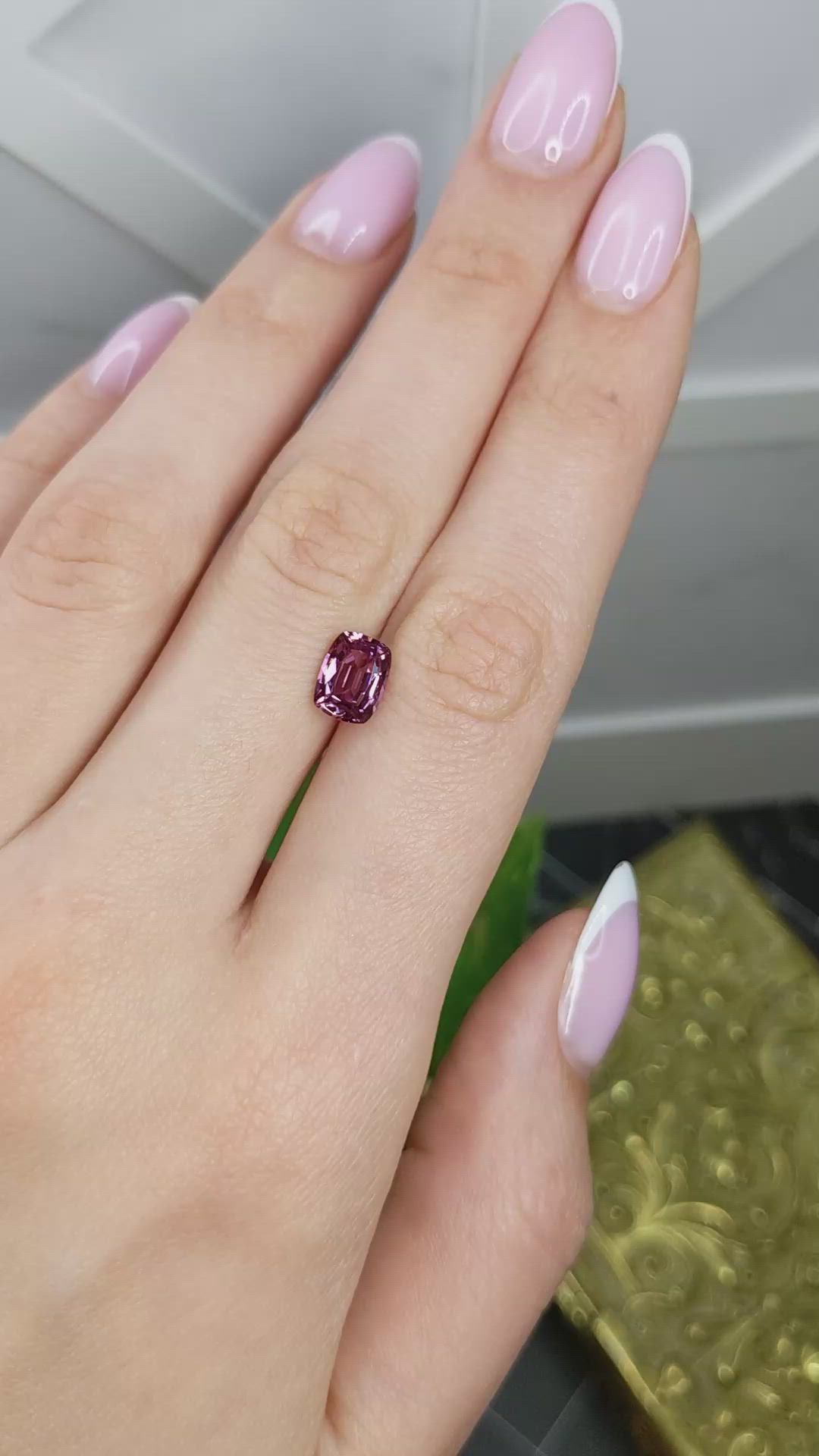 1.87 Ct. Purplish Pink Spinel from Burma (Myanmar) Size Video