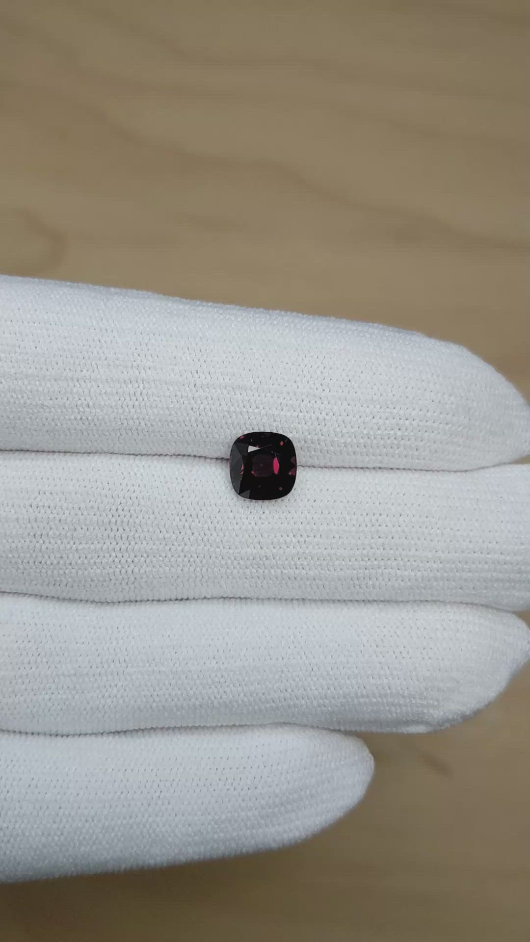 2.37 Ct. Red Spinel from Burma (Myanmar) Size Video
