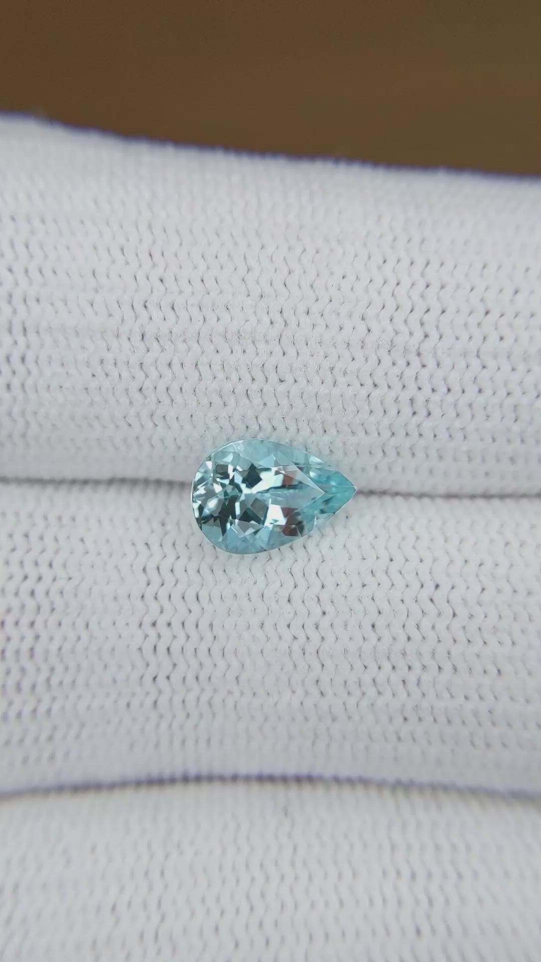 1.24 Ct. Blue Aquamarine from Mozambique Size Video