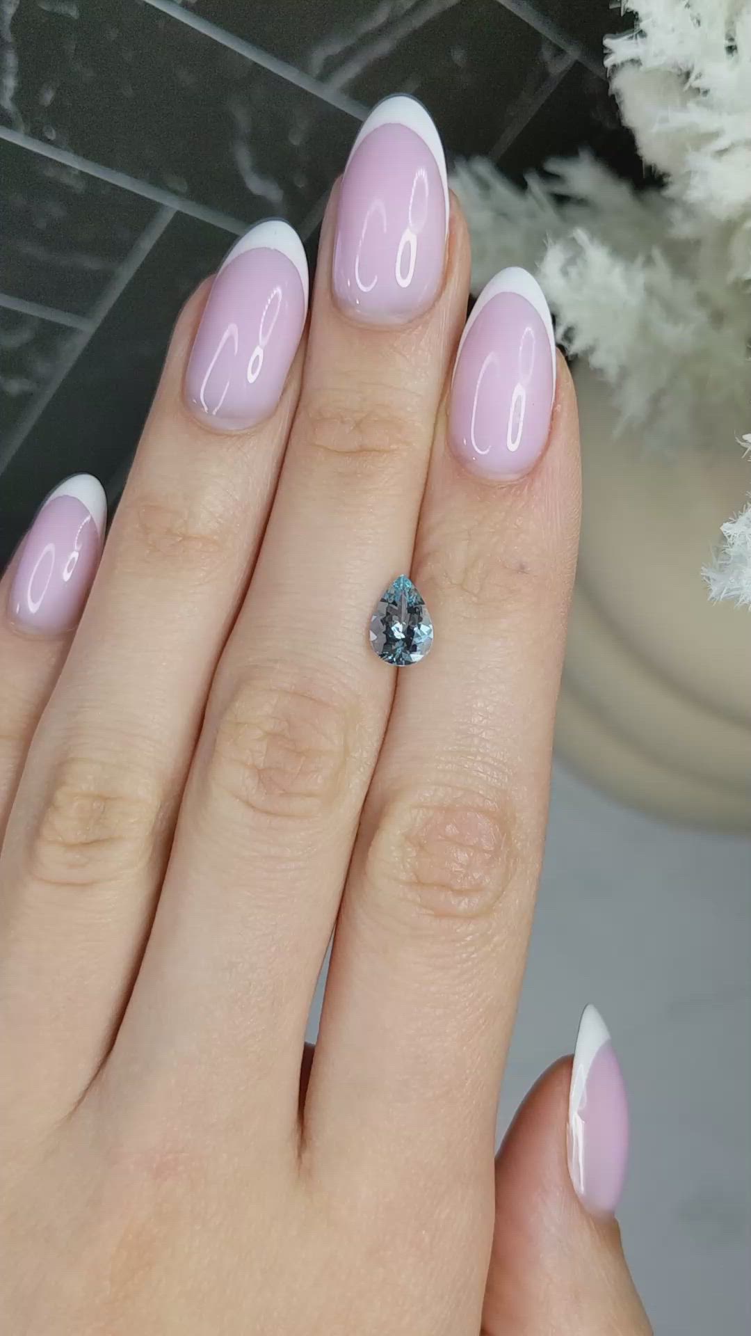 1.24 Ct. Blue Aquamarine from Mozambique Size Video