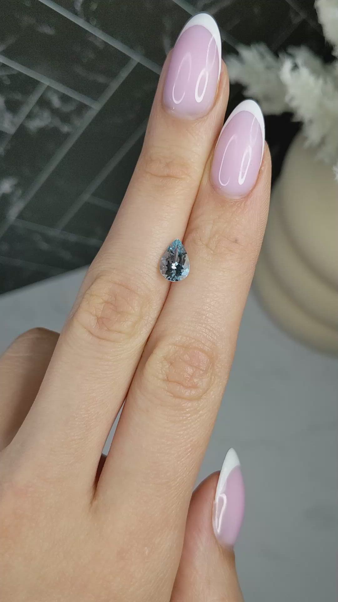 1.24 Ct. Blue Aquamarine from Mozambique Size Video