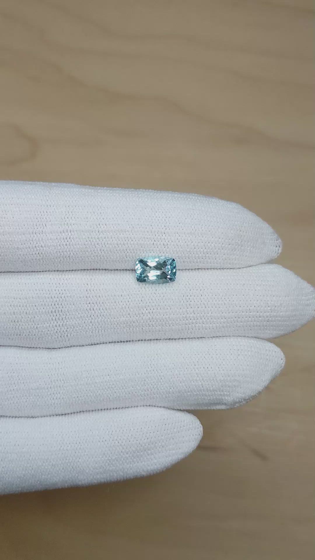 1.54 Ct. Blue Aquamarine from Mozambique Size Video