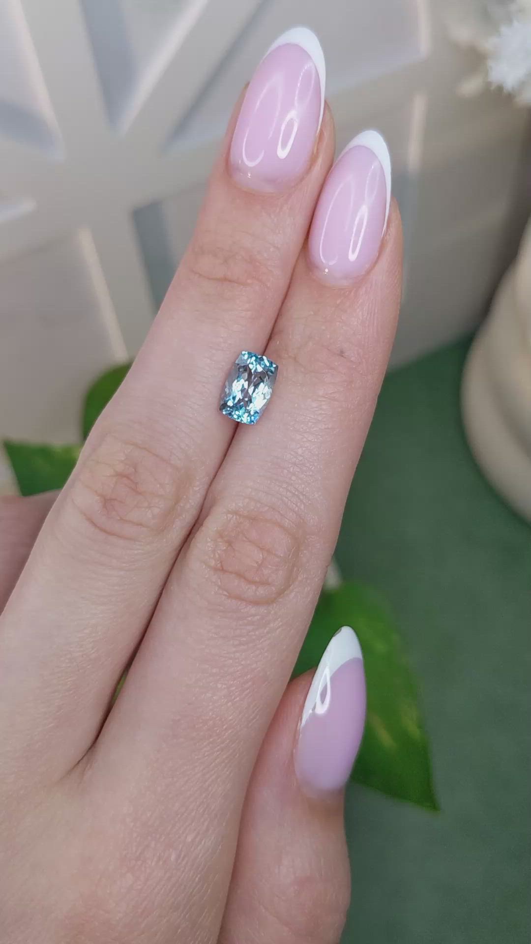 1.54 Ct. Blue Aquamarine from Mozambique Size Video