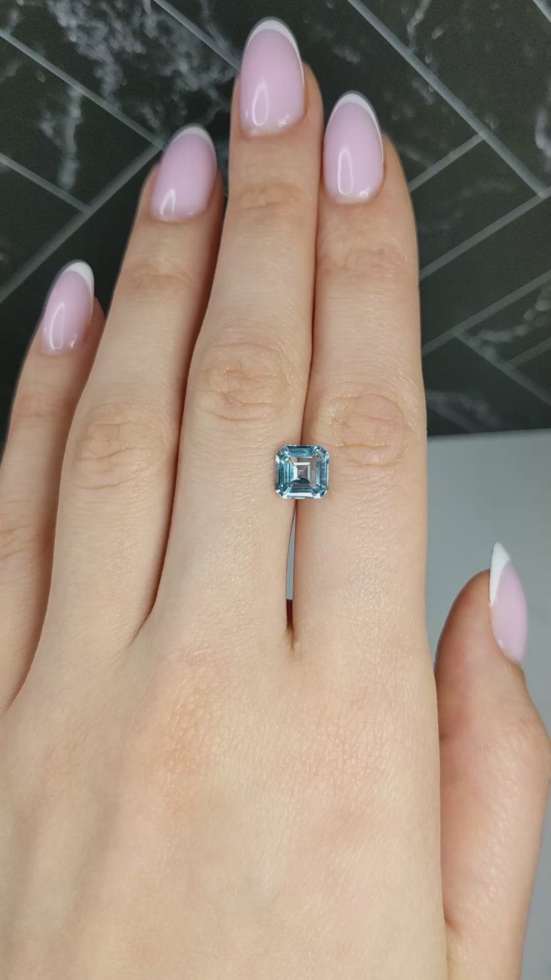 1.95 Ct. Blue Aquamarine from Mozambique Size Video