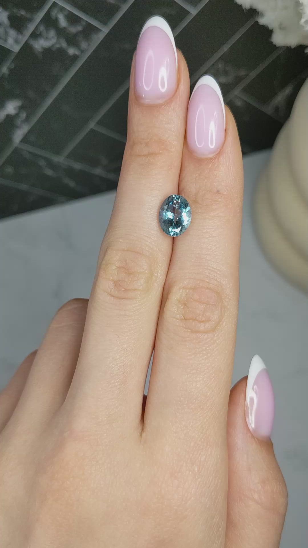 2.12 Ct. Blue Aquamarine from Mozambique Size Video