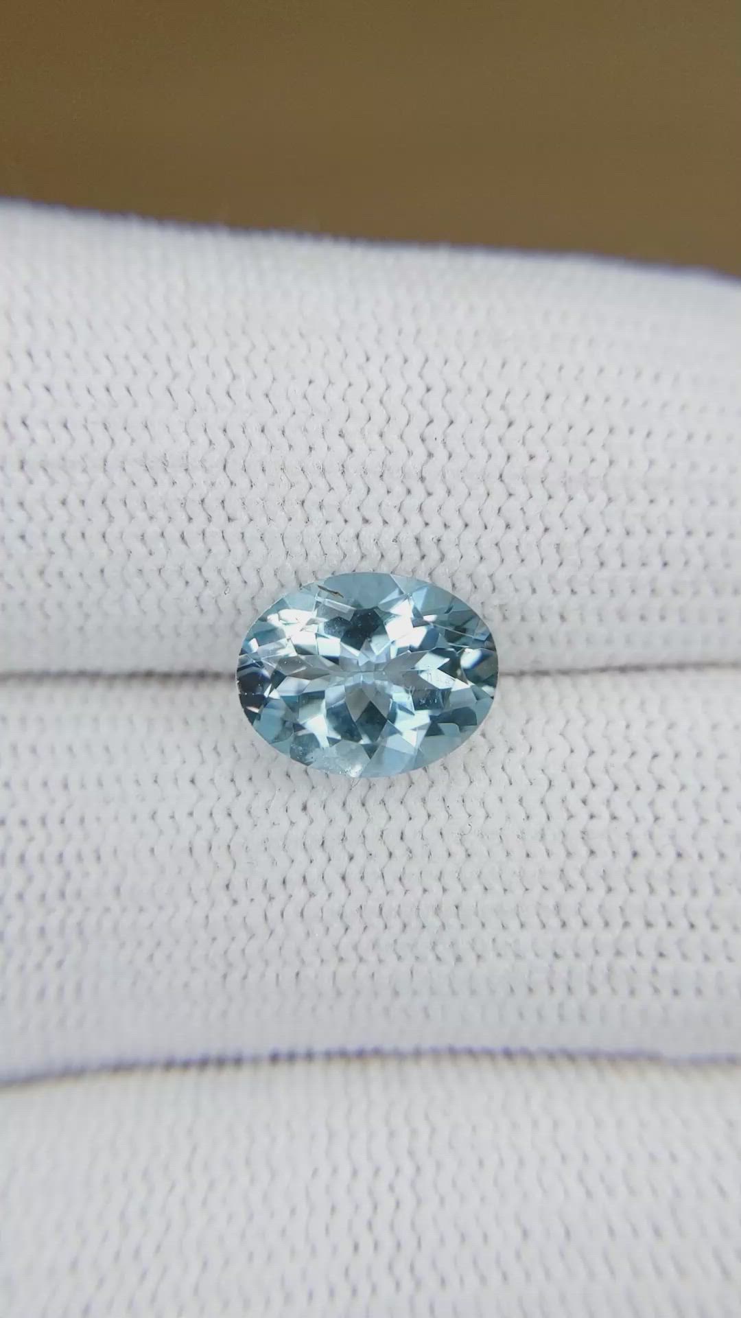 2.12 Ct. Blue Aquamarine from Mozambique Size Video